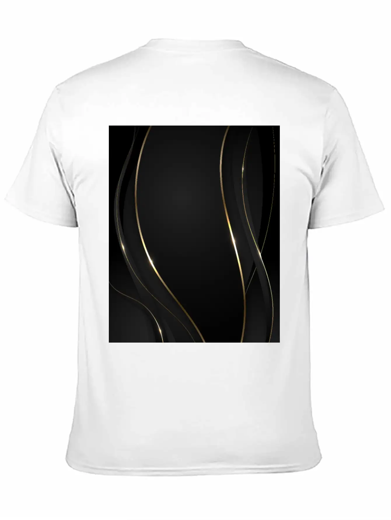 Luxury Elegant Black Gold Waves Unisex Casual T-Shirt – Clean Design For Daily Comfort