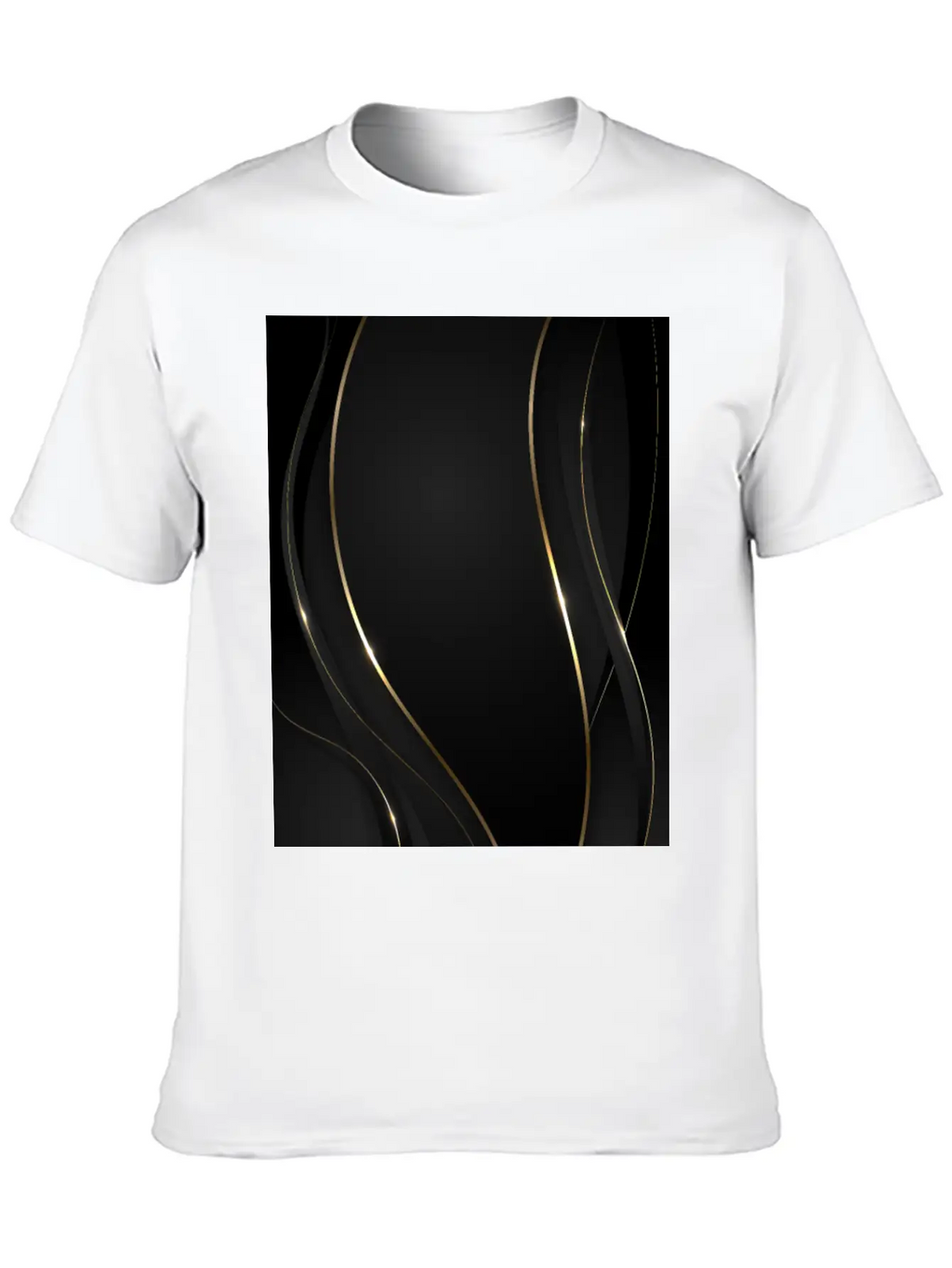 Luxury Elegant Black Gold Waves Unisex Casual T-Shirt – Clean Design For Daily Comfort