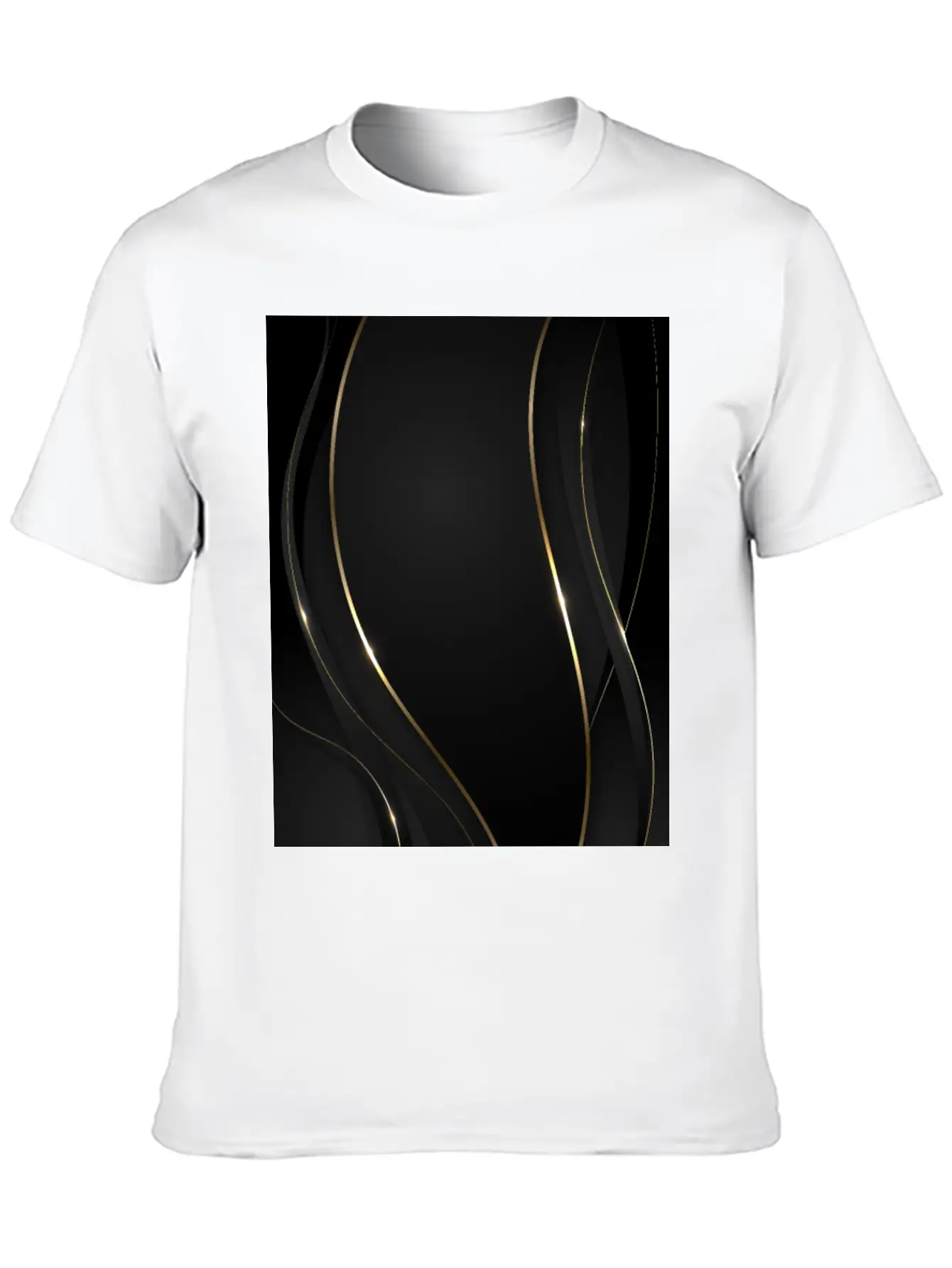 Luxury Elegant Black Gold Waves Unisex Casual T-Shirt – Clean Design For Daily Comfort