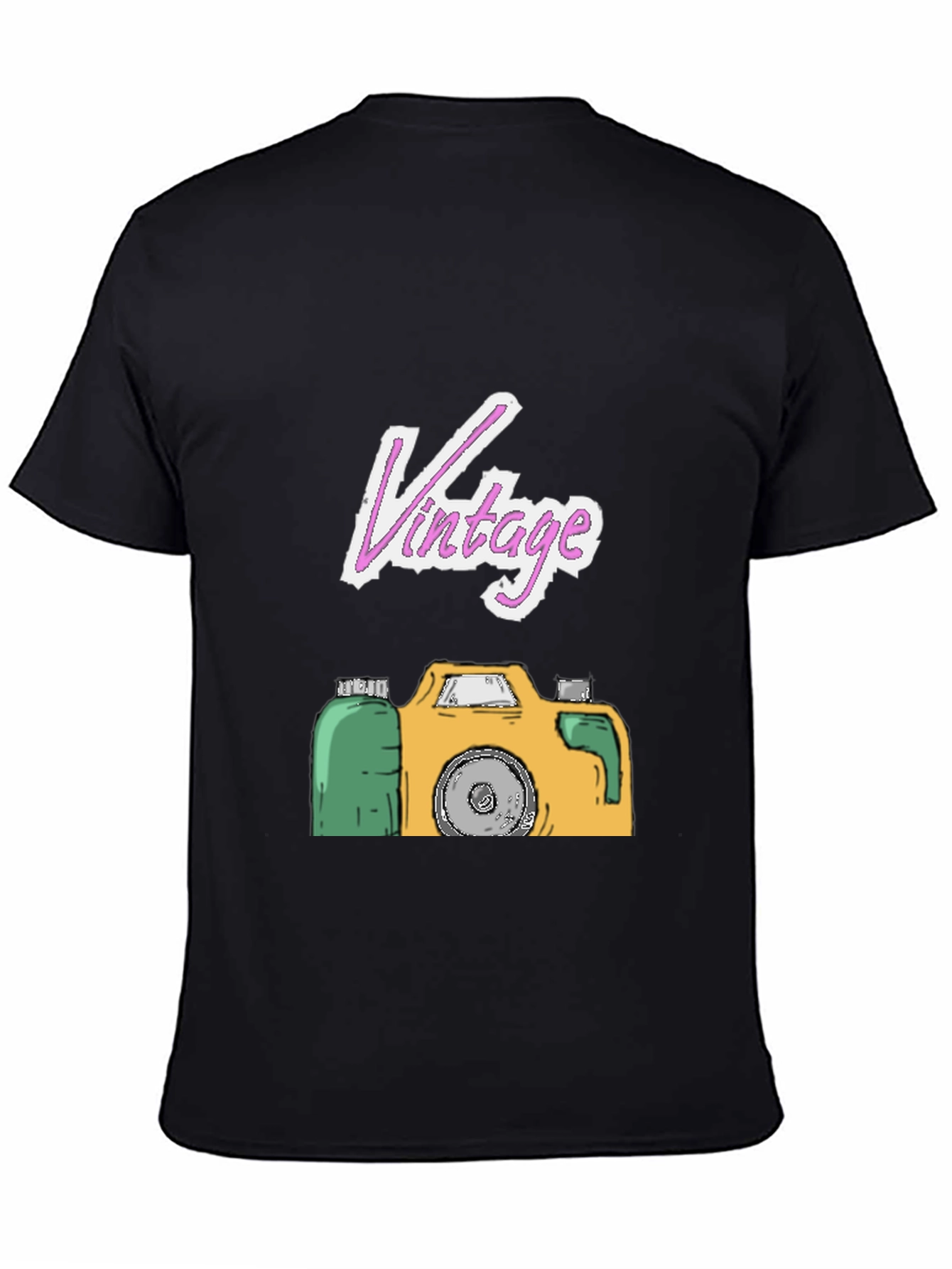 Vintage Camera Graphic Tee - Black T-Shirt