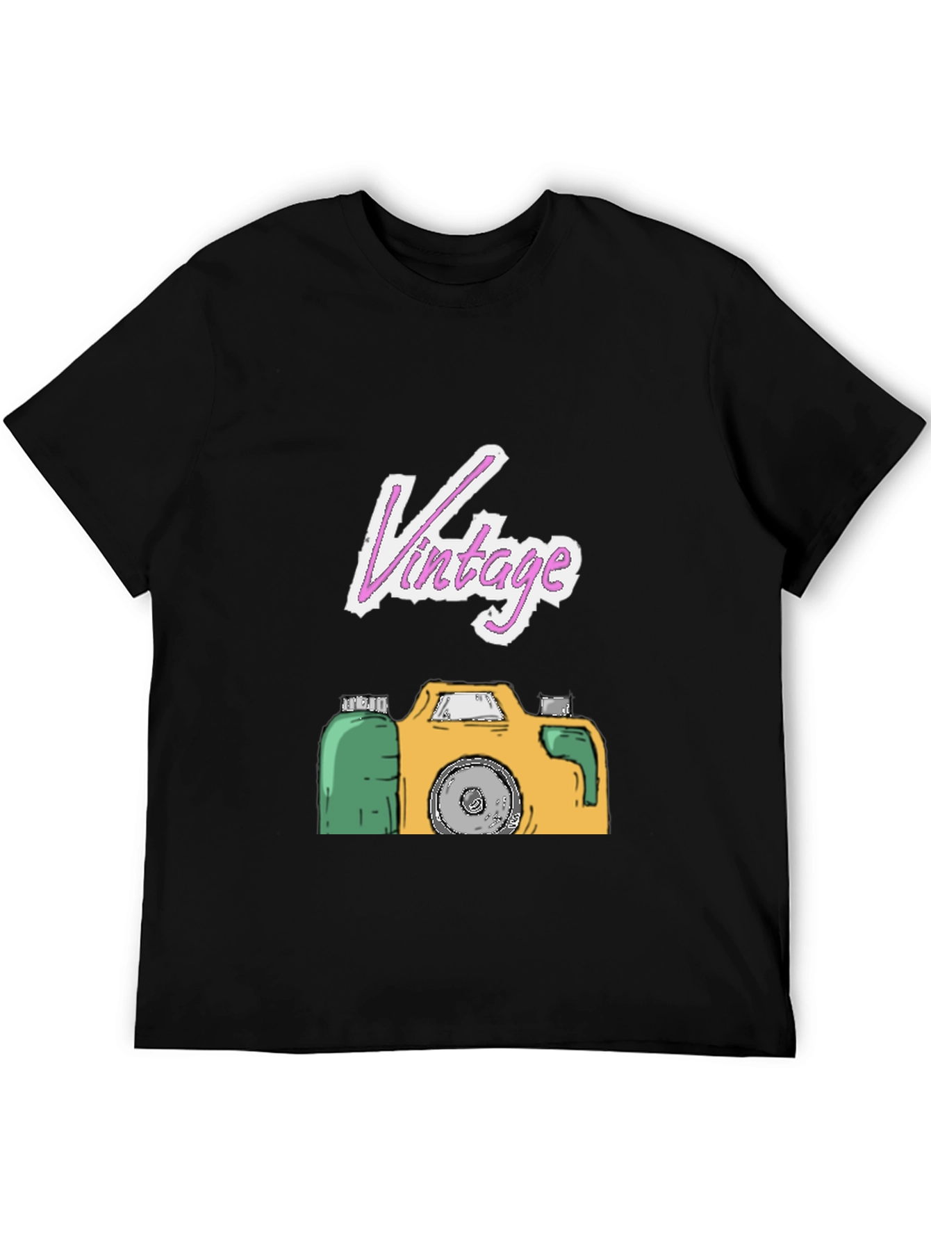 Vintage Camera Graphic Tee - Black T-Shirt