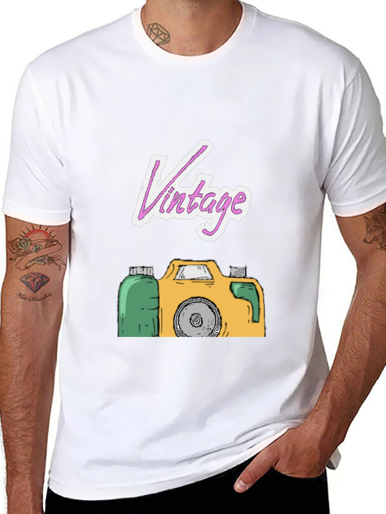 Vintage Camera Graphic Tee - Black T-Shirt