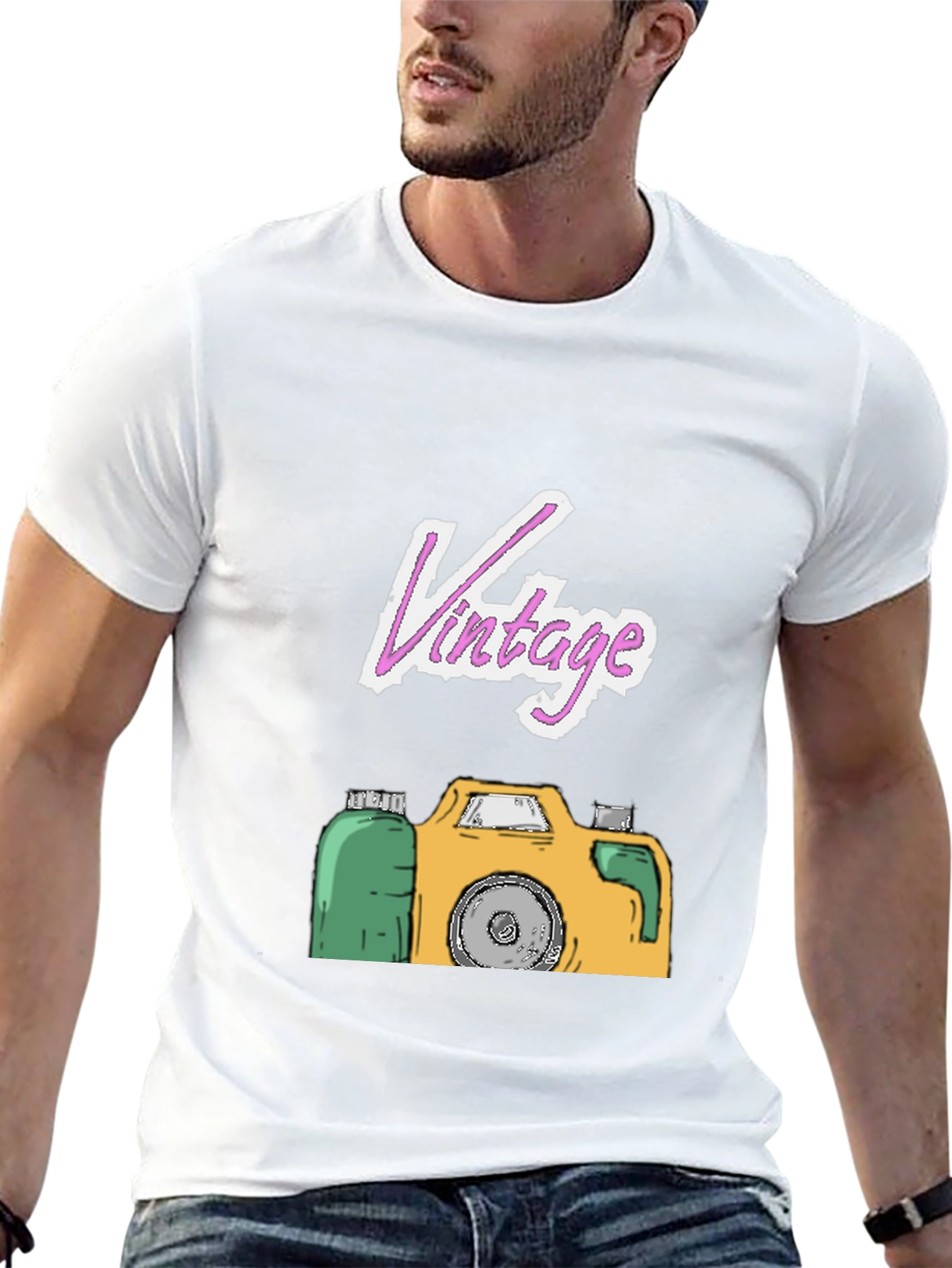 Vintage Camera Graphic Tee - Black T-Shirt