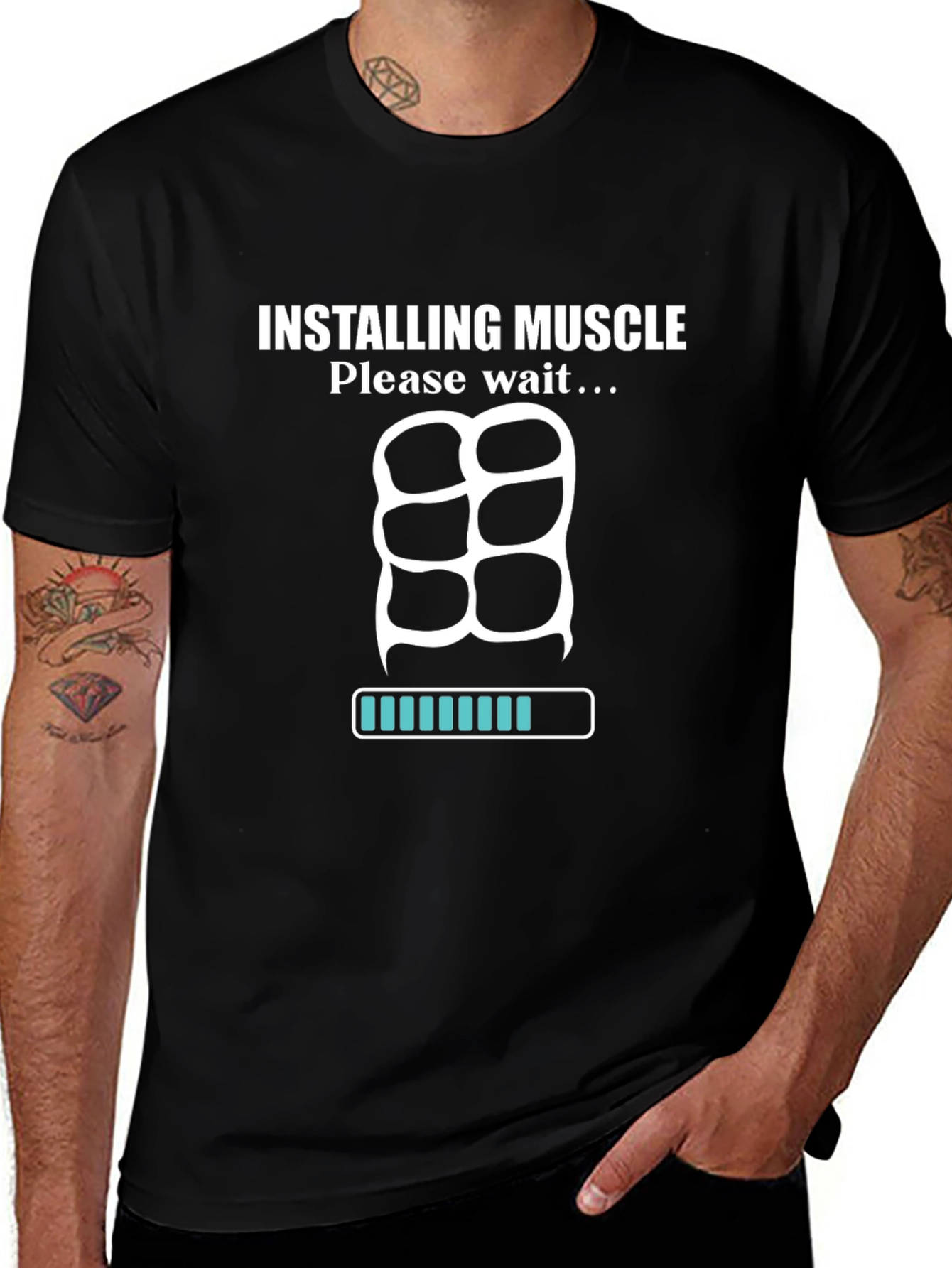 Installing Muscle T-Shirt - Funny Workout Tee