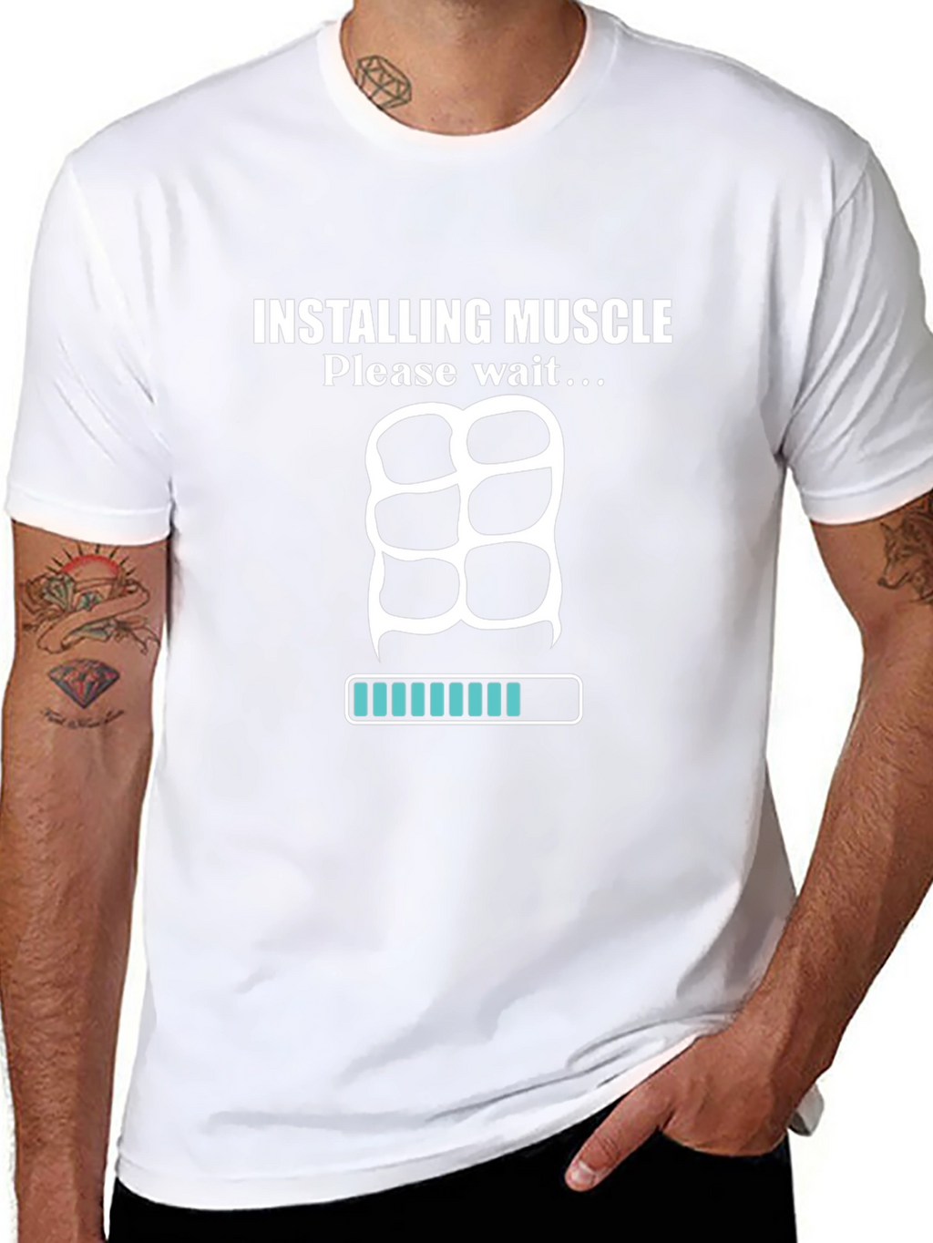 Installing Muscle T-Shirt - Funny Workout Tee