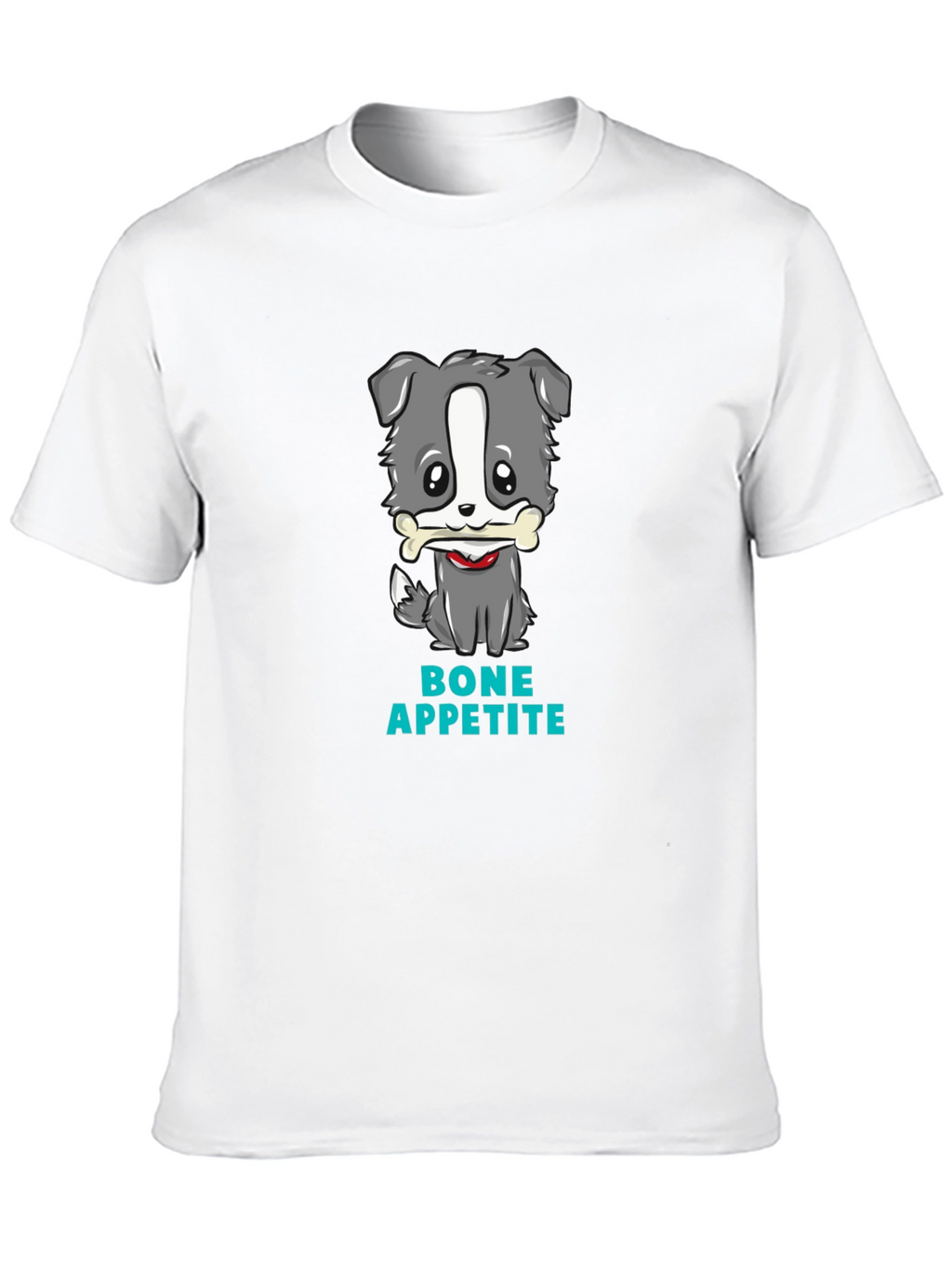 Cute Dog Bone Appetite Black T-Shirt