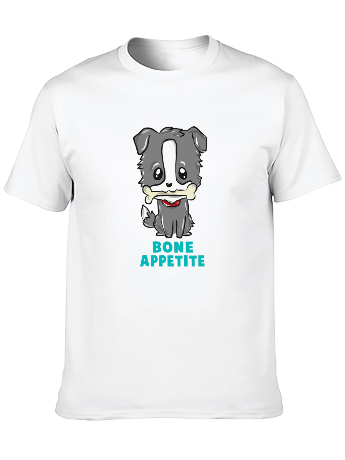 Cute Dog Bone Appetite Black T-Shirt