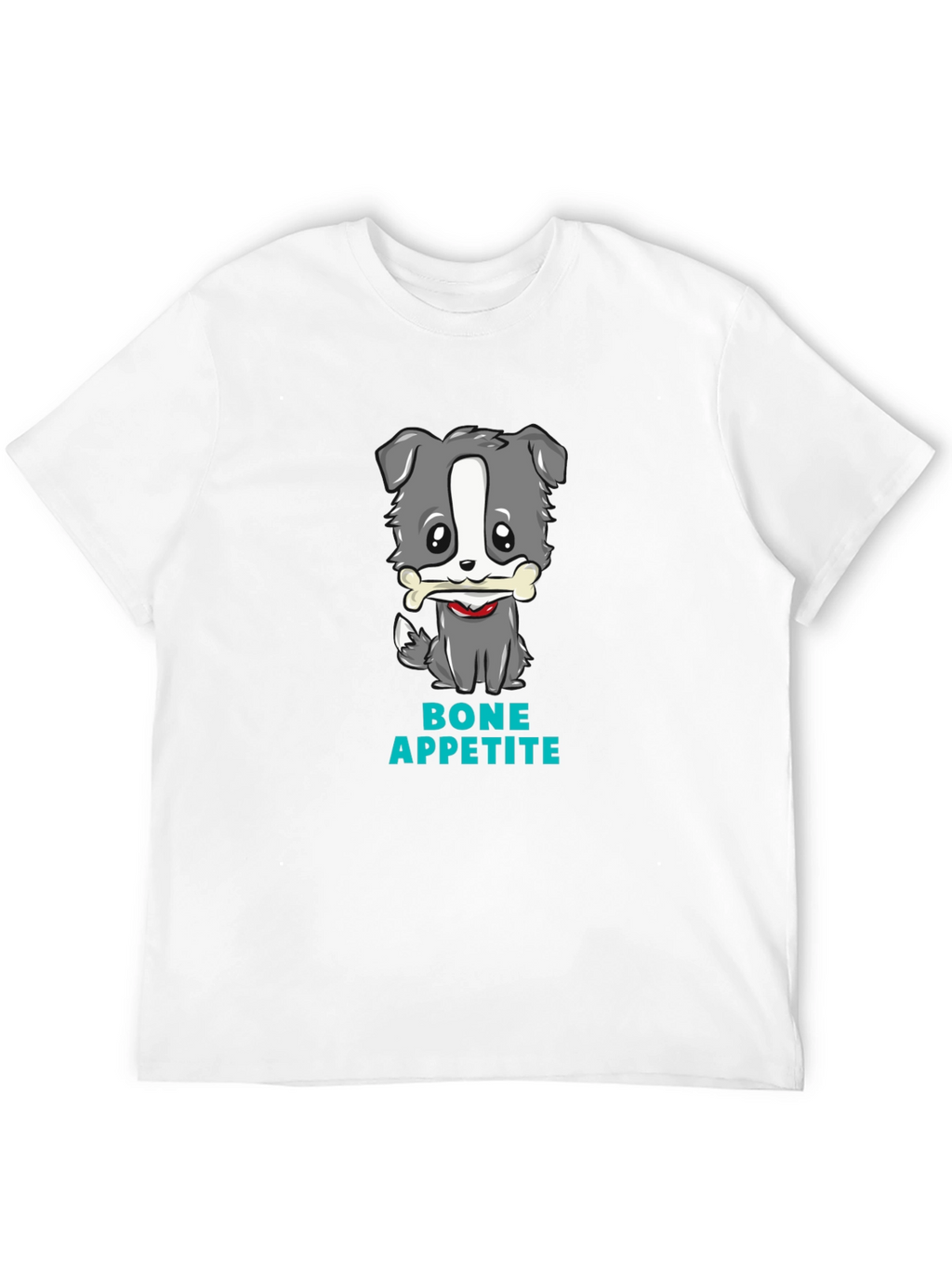 Cute Dog Bone Appetite Black T-Shirt
