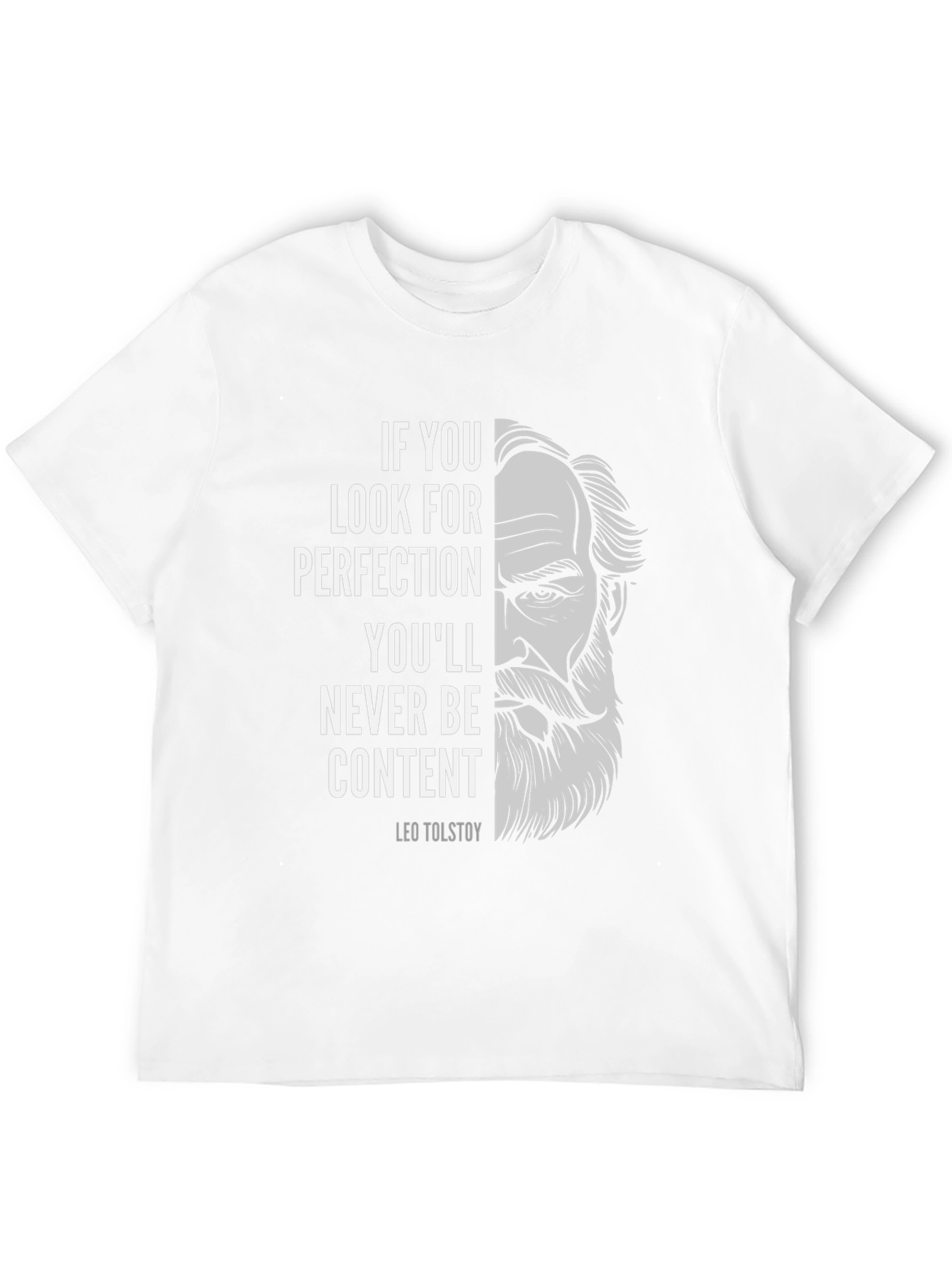 Leo Tolstoy Quote Graphic Print Black T-Shirt