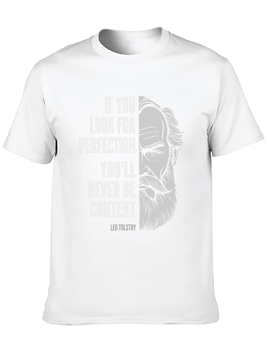 Leo Tolstoy Quote Graphic Print Black T-Shirt