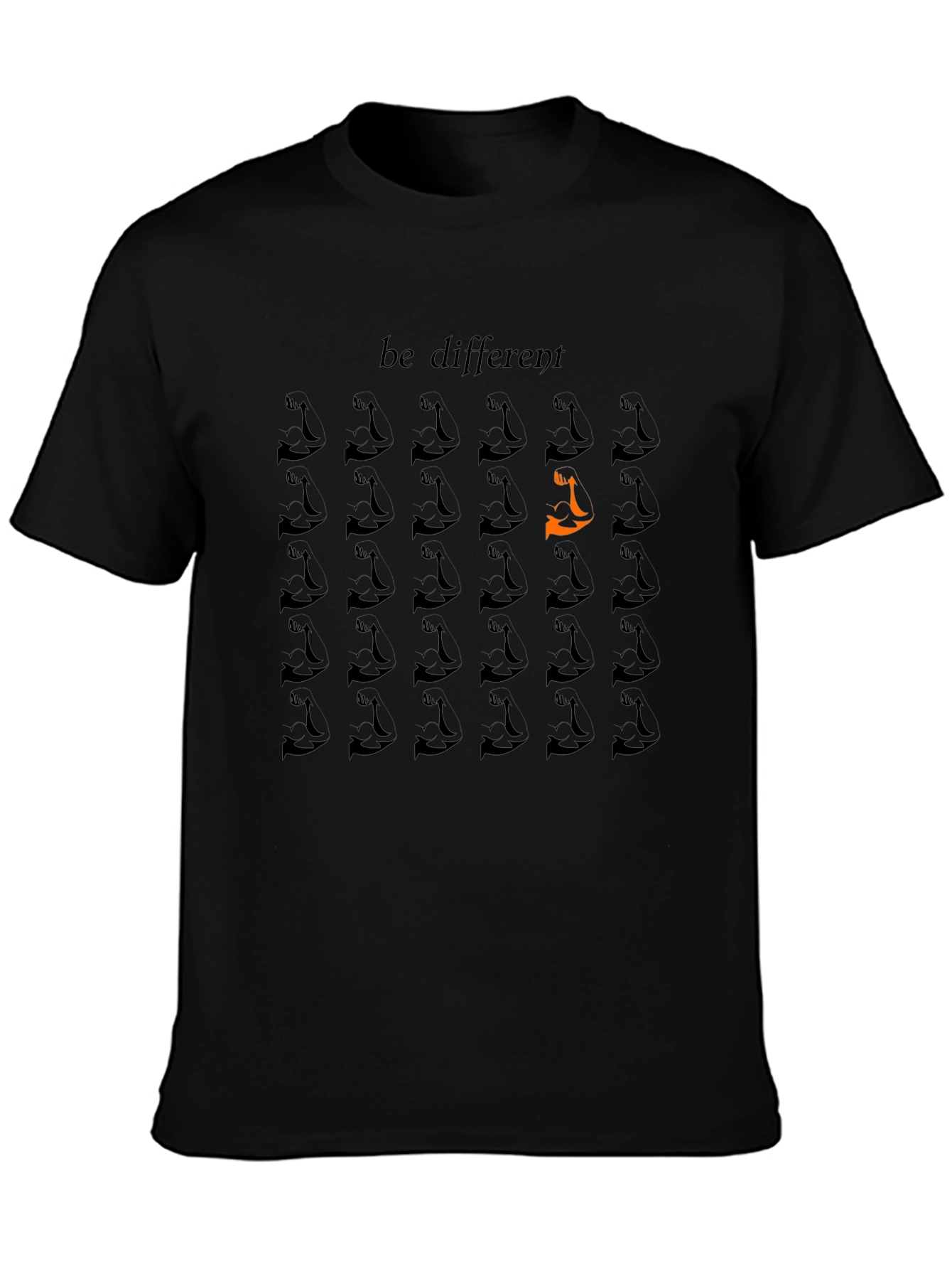 Be Different Black T-Shirt Unique Graphic Tee