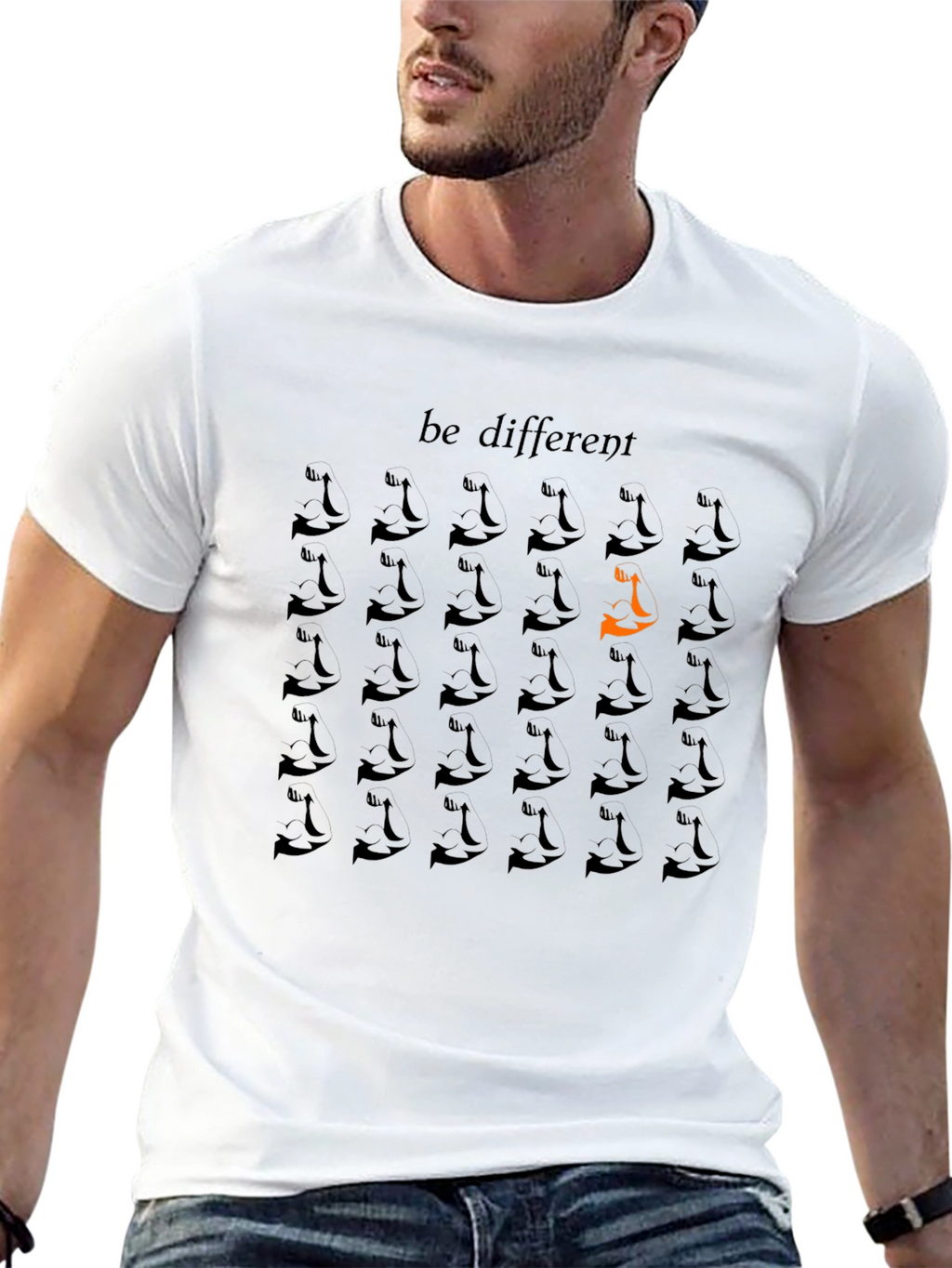 Be Different Black T-Shirt Unique Graphic Tee