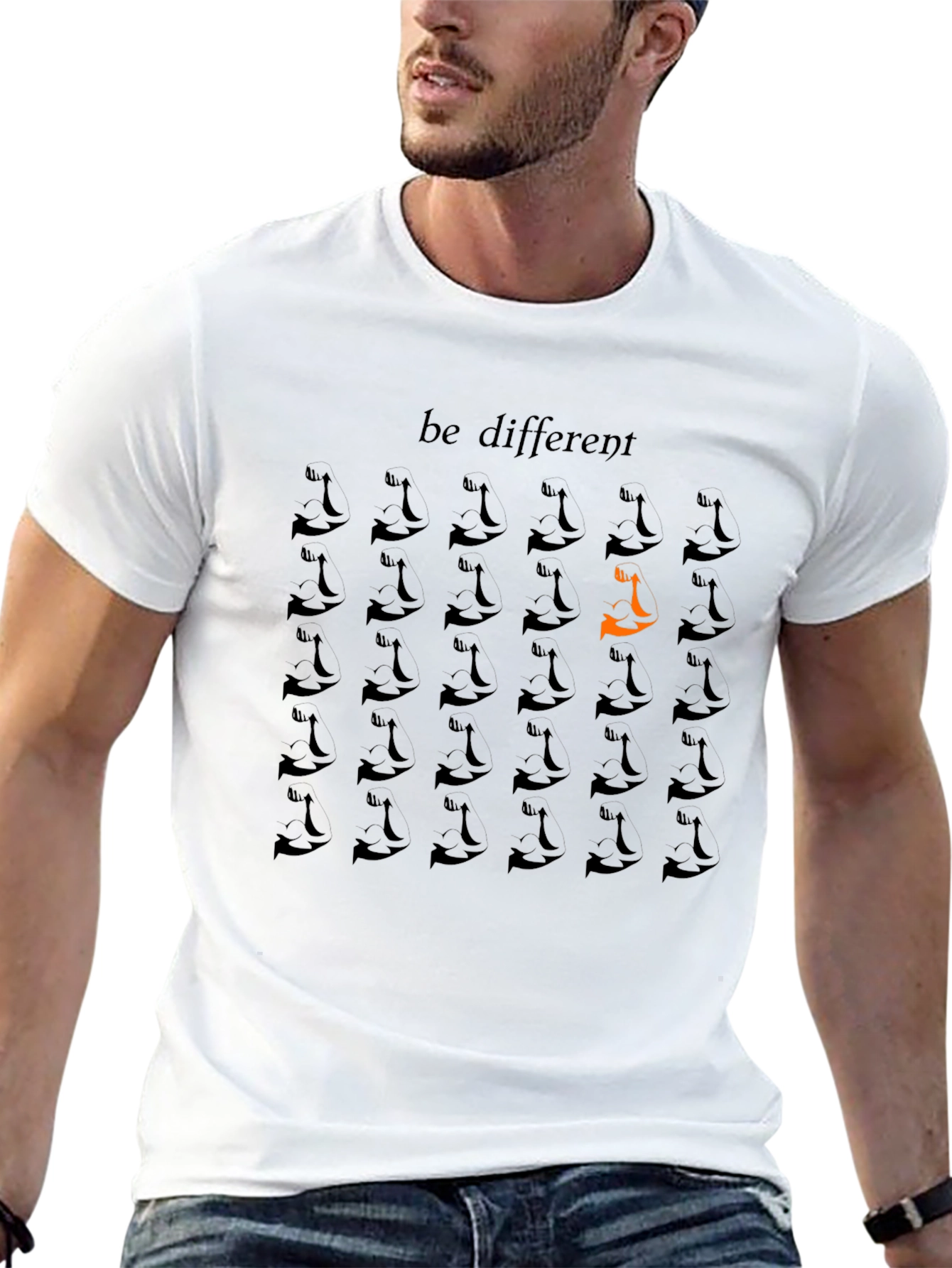 Be Different Black T-Shirt Unique Graphic Tee