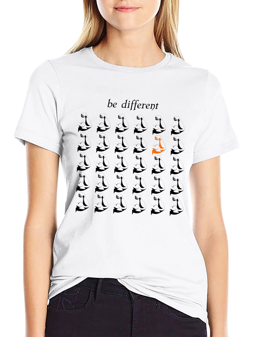 Be Different Black T-Shirt Unique Graphic Tee