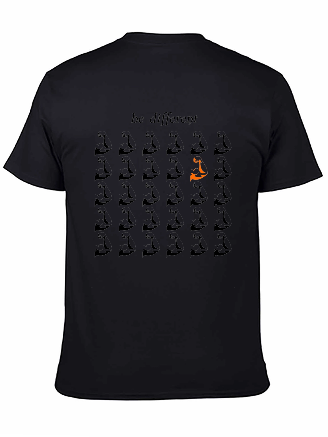 Be Different Black T-Shirt Unique Graphic Tee