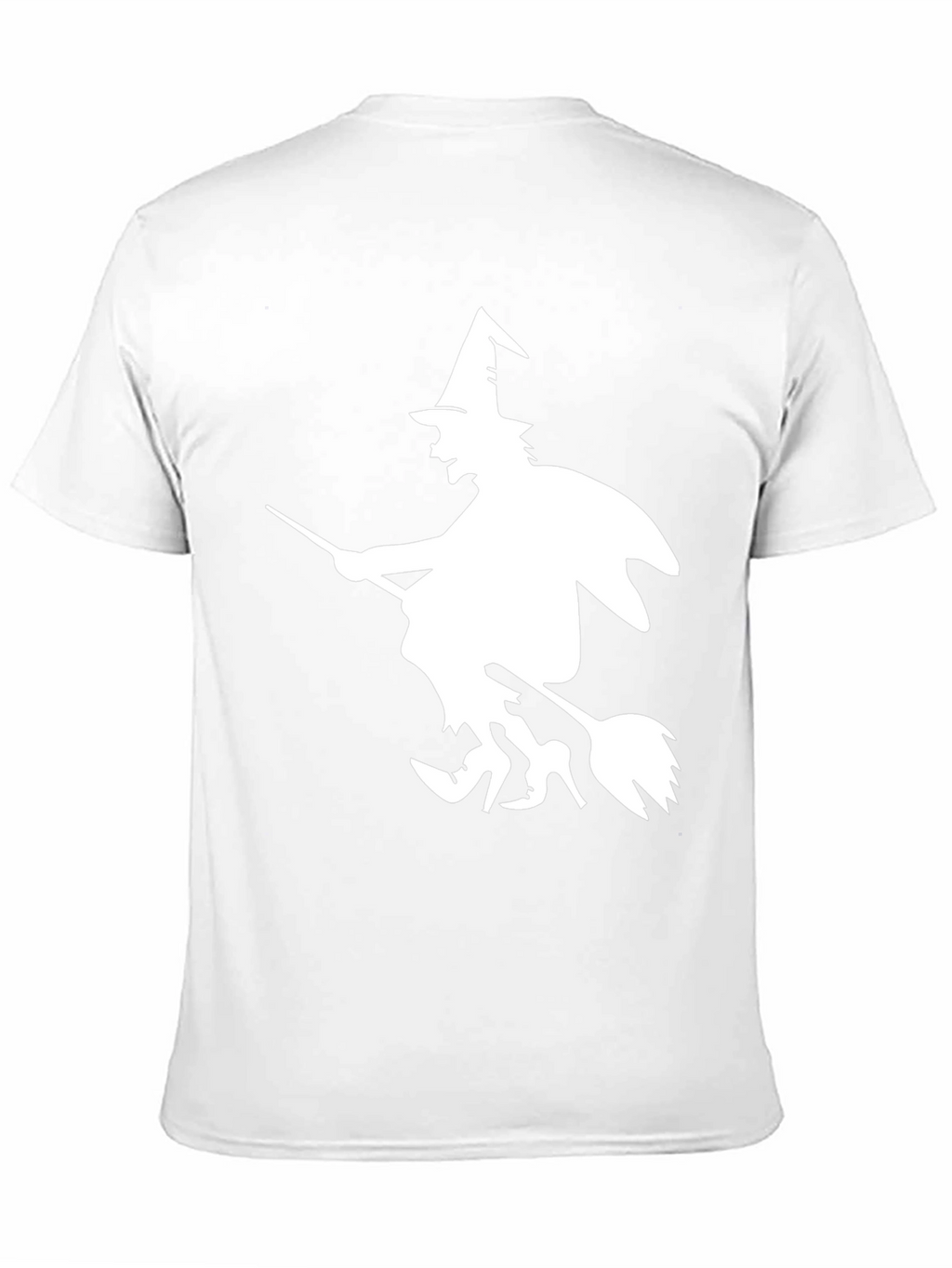 Halloween Witch Graphic Tee - Black Cotton T-Shirt
