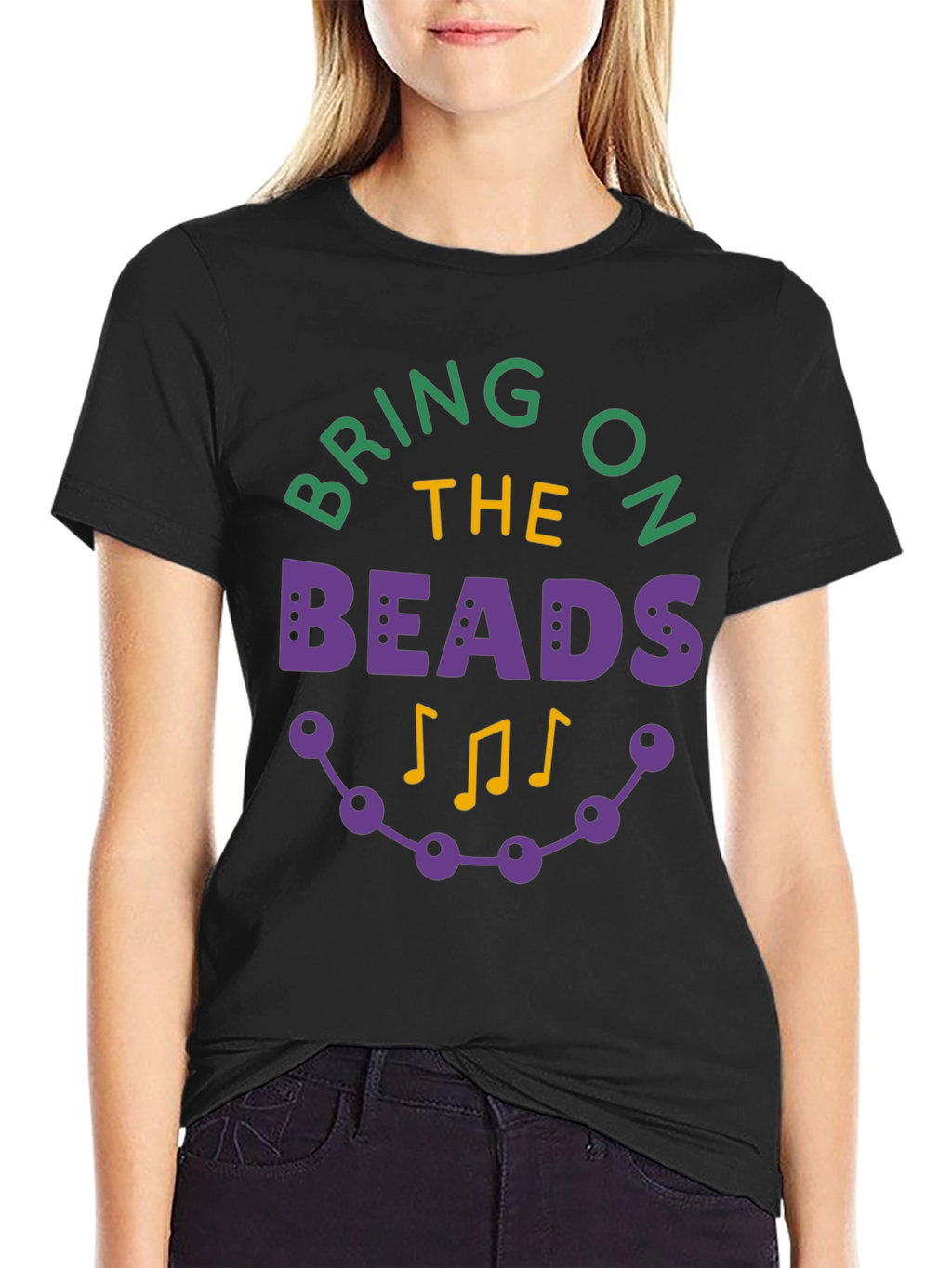 Mardi Gras Bring on the Beads Graphic T-Shirt