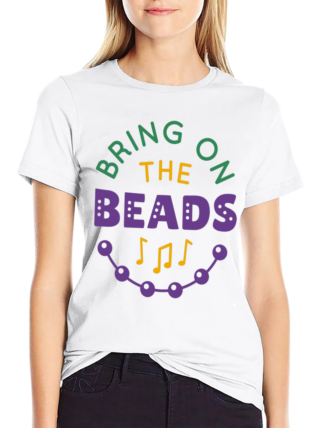 Mardi Gras Bring on the Beads Graphic T-Shirt