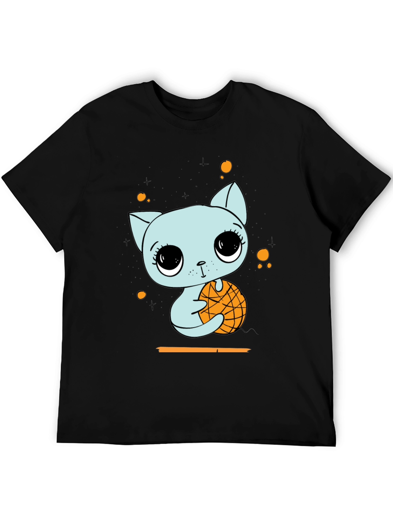 Cute Cat with Basketball Graphic T-Shirt