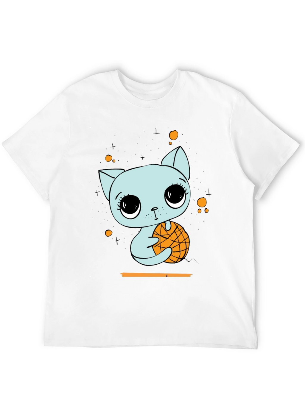 Cute Cat with Basketball Graphic T-Shirt
