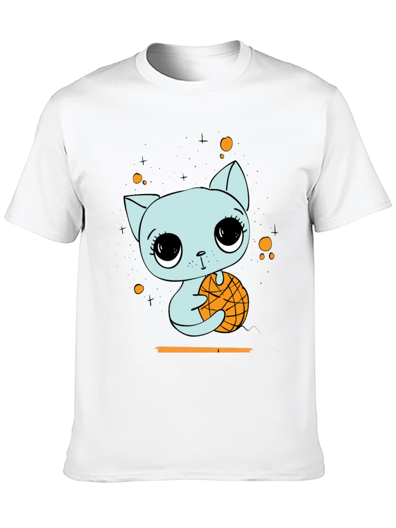 Cute Cat with Basketball Graphic T-Shirt