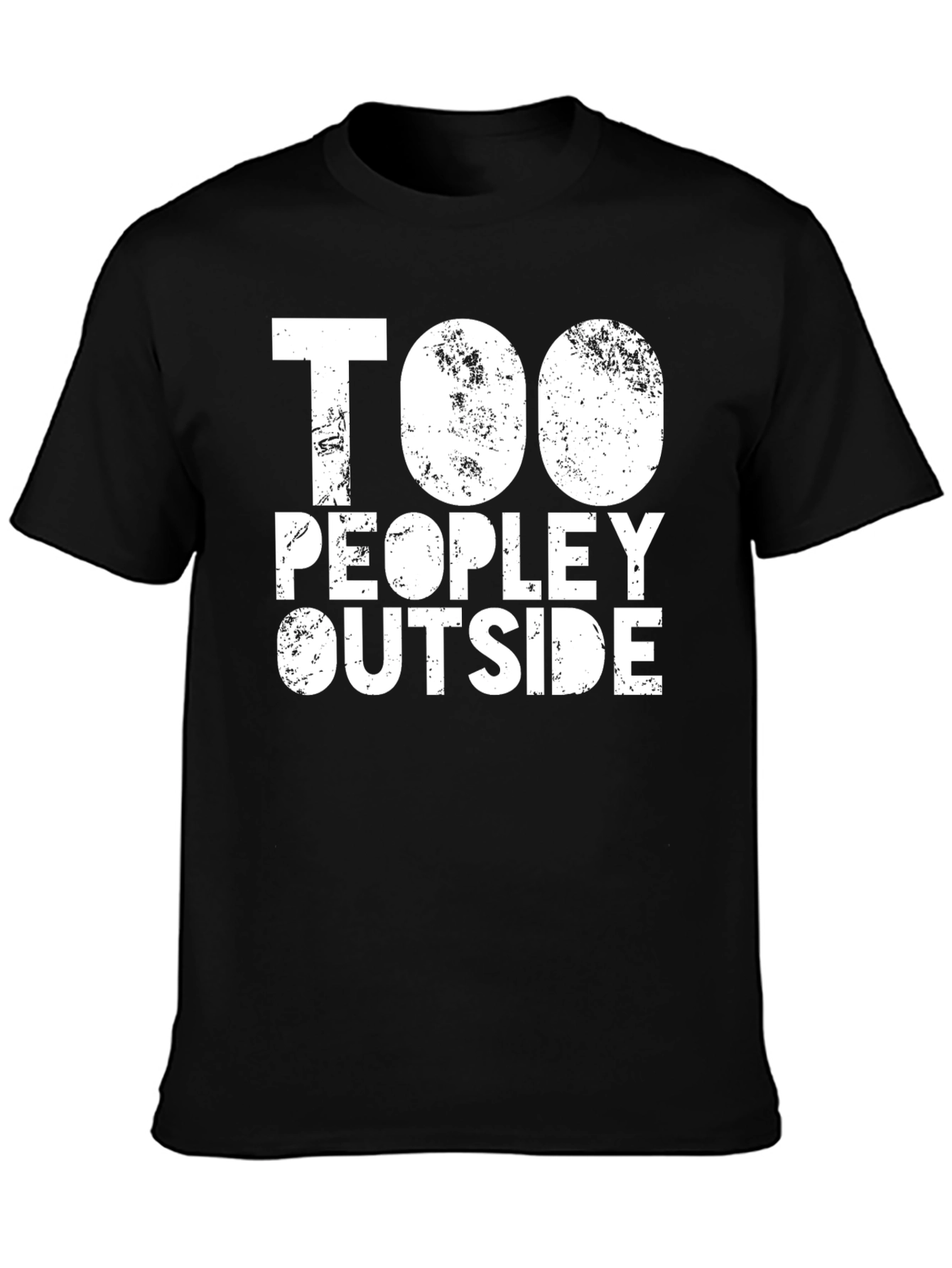 Too Peopley Outside Graphic Tee - Black Cotton T-Shirt