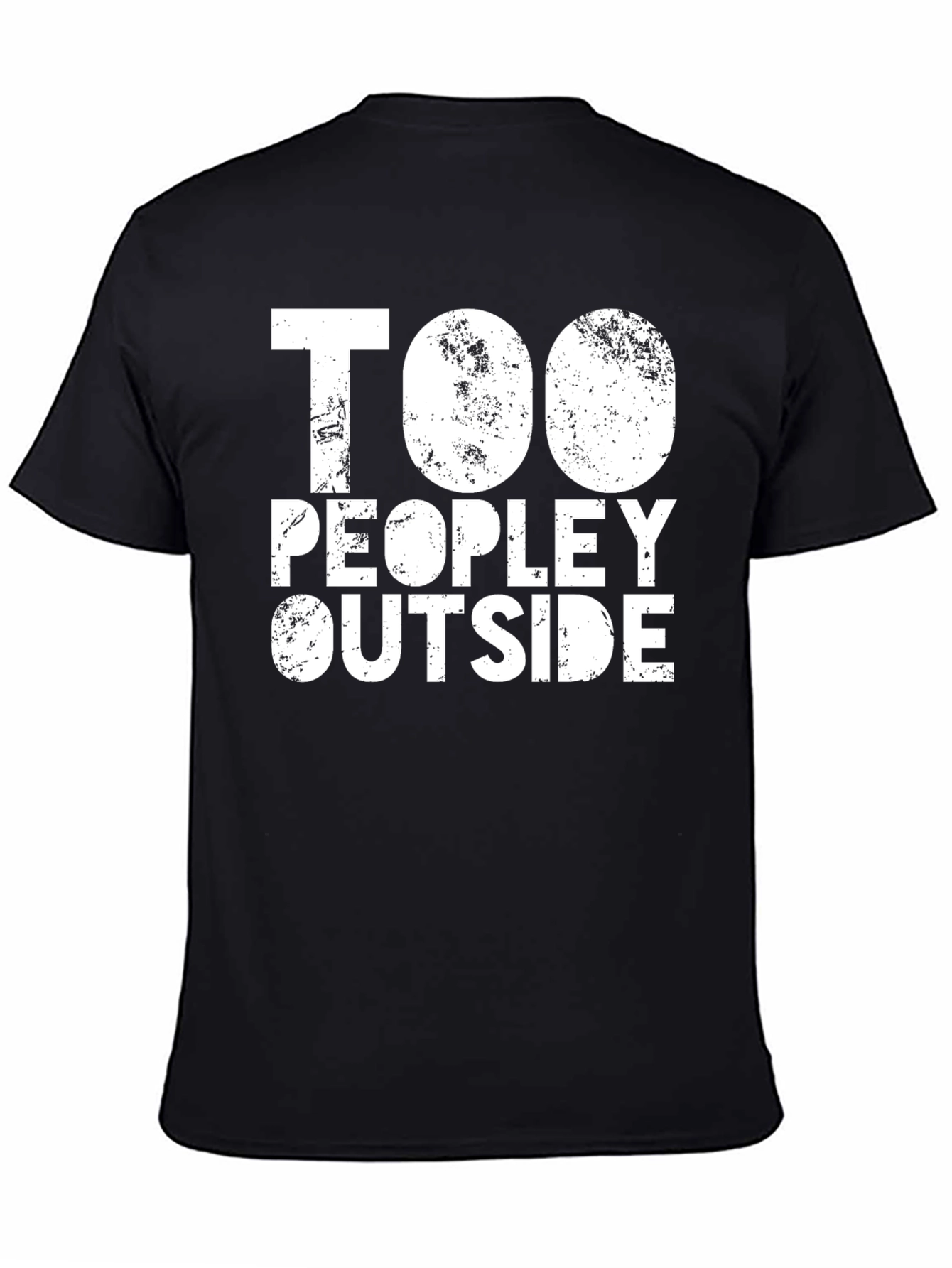 Too Peopley Outside Graphic Tee - Black Cotton T-Shirt