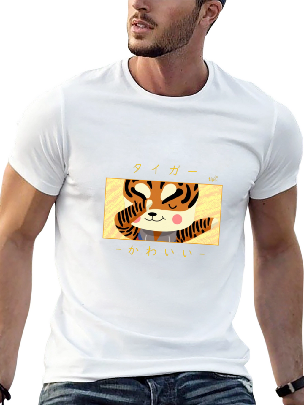 Kawaii Tiger Graphic T-Shirt - Cute Japanese Style Tee