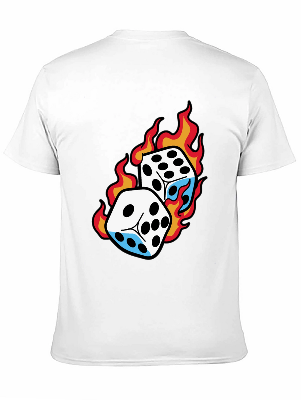Flaming Dice Graphic Tee - Lucky Roll T-Shirt