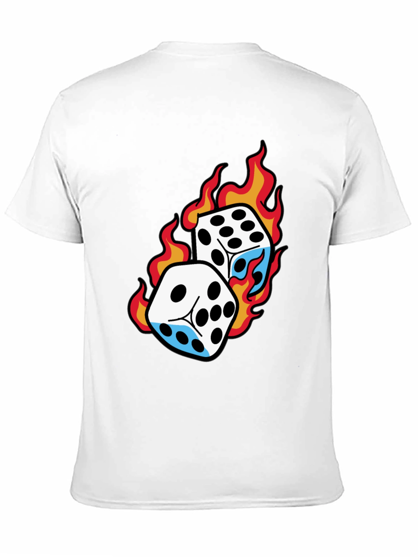 Flaming Dice Graphic Tee - Lucky Roll T-Shirt