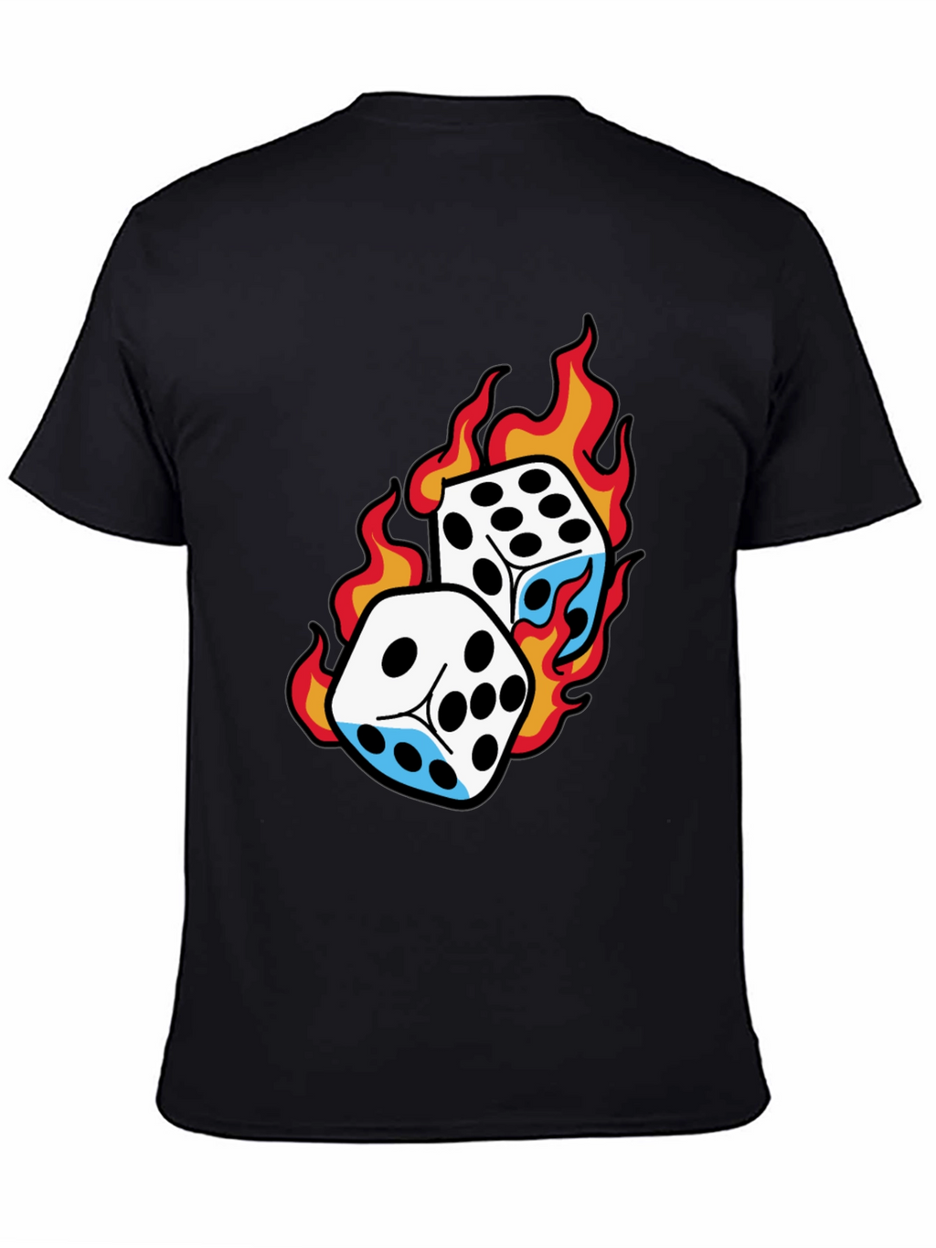 Flaming Dice Graphic Tee - Lucky Roll T-Shirt