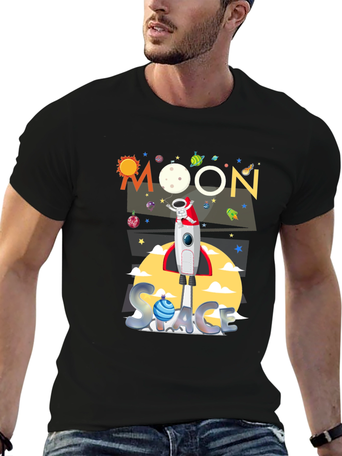 Moon Space Graphic T-Shirt