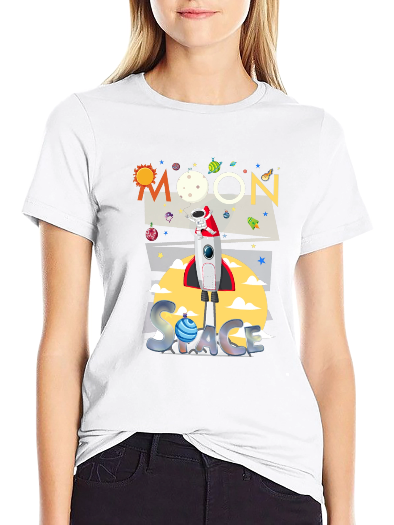 Moon Space Graphic T-Shirt