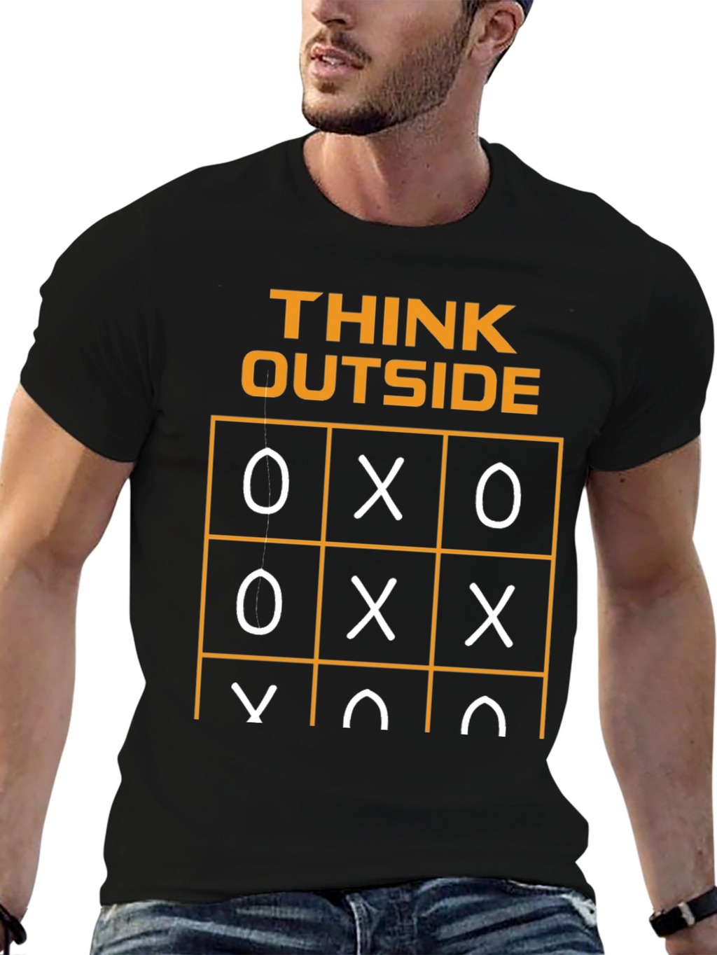 Think Outside T-Shirt Tic-Tac-Toe Humor Graphic Tee