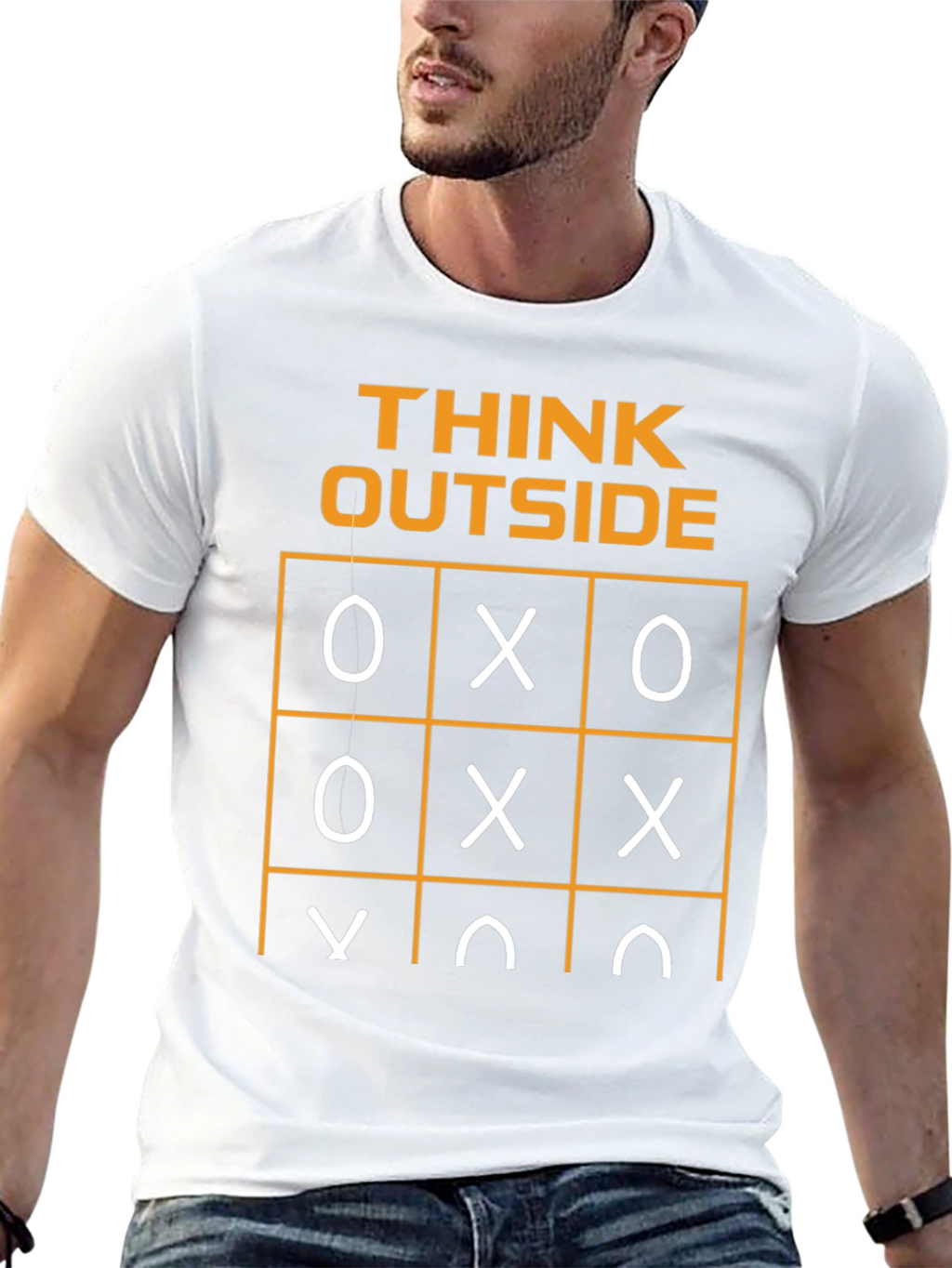 Think Outside T-Shirt Tic-Tac-Toe Humor Graphic Tee