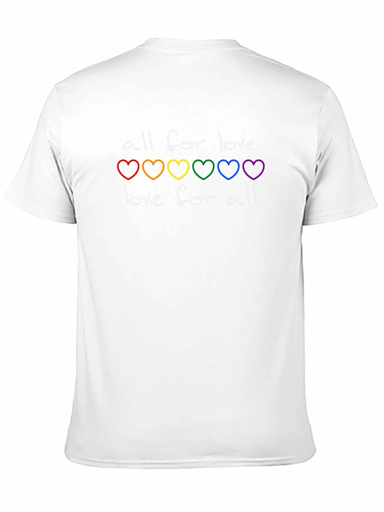 All for Love T-Shirt - Rainbow Hearts