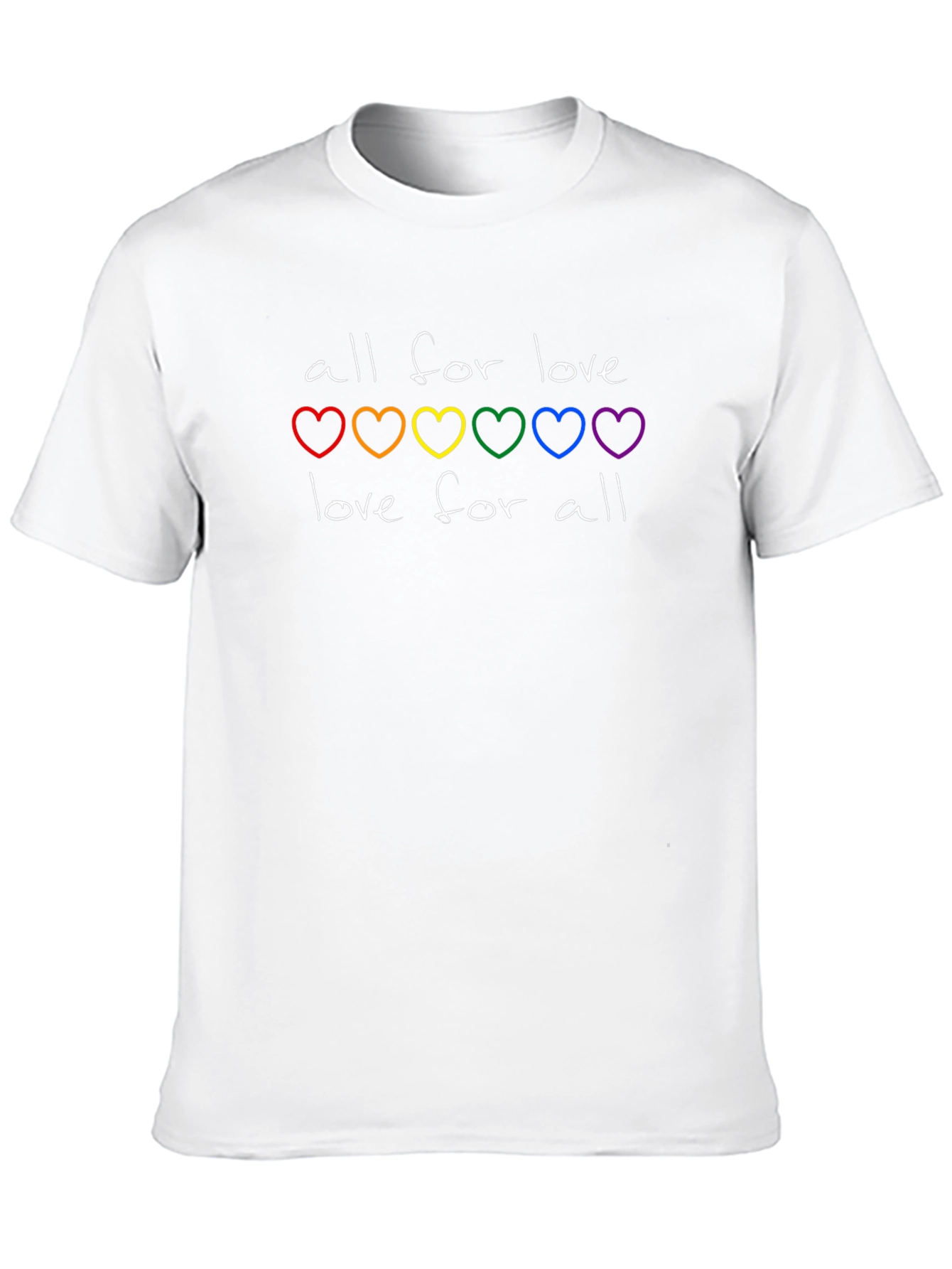 All for Love T-Shirt - Rainbow Hearts