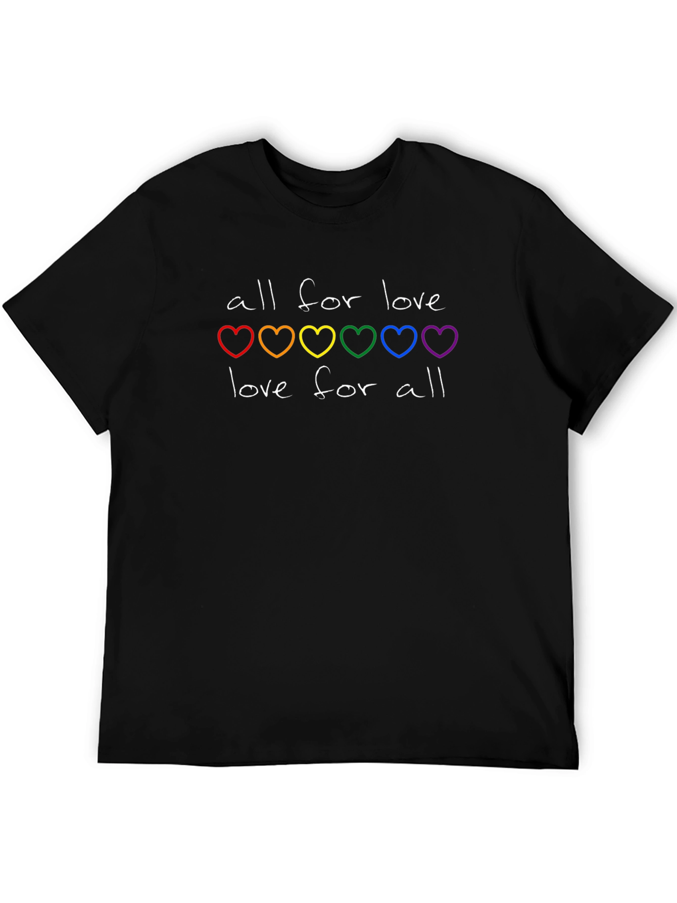 All for Love T-Shirt - Rainbow Hearts