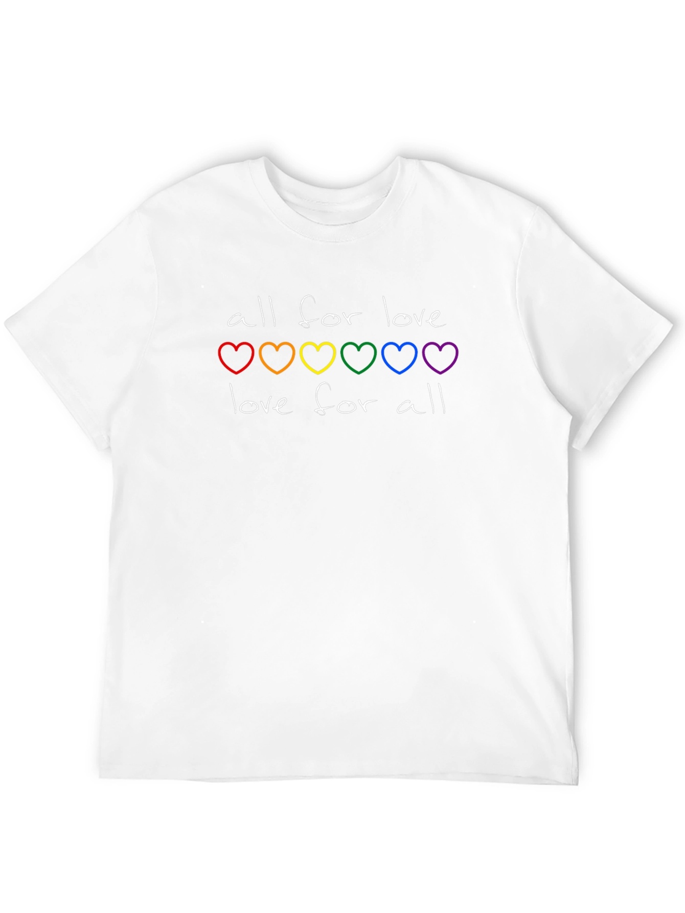 All for Love T-Shirt - Rainbow Hearts