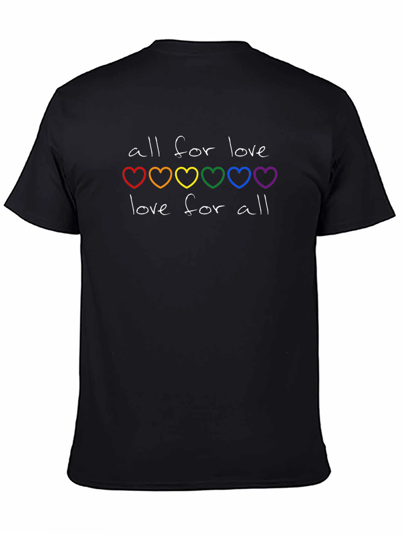All for Love T-Shirt - Rainbow Hearts