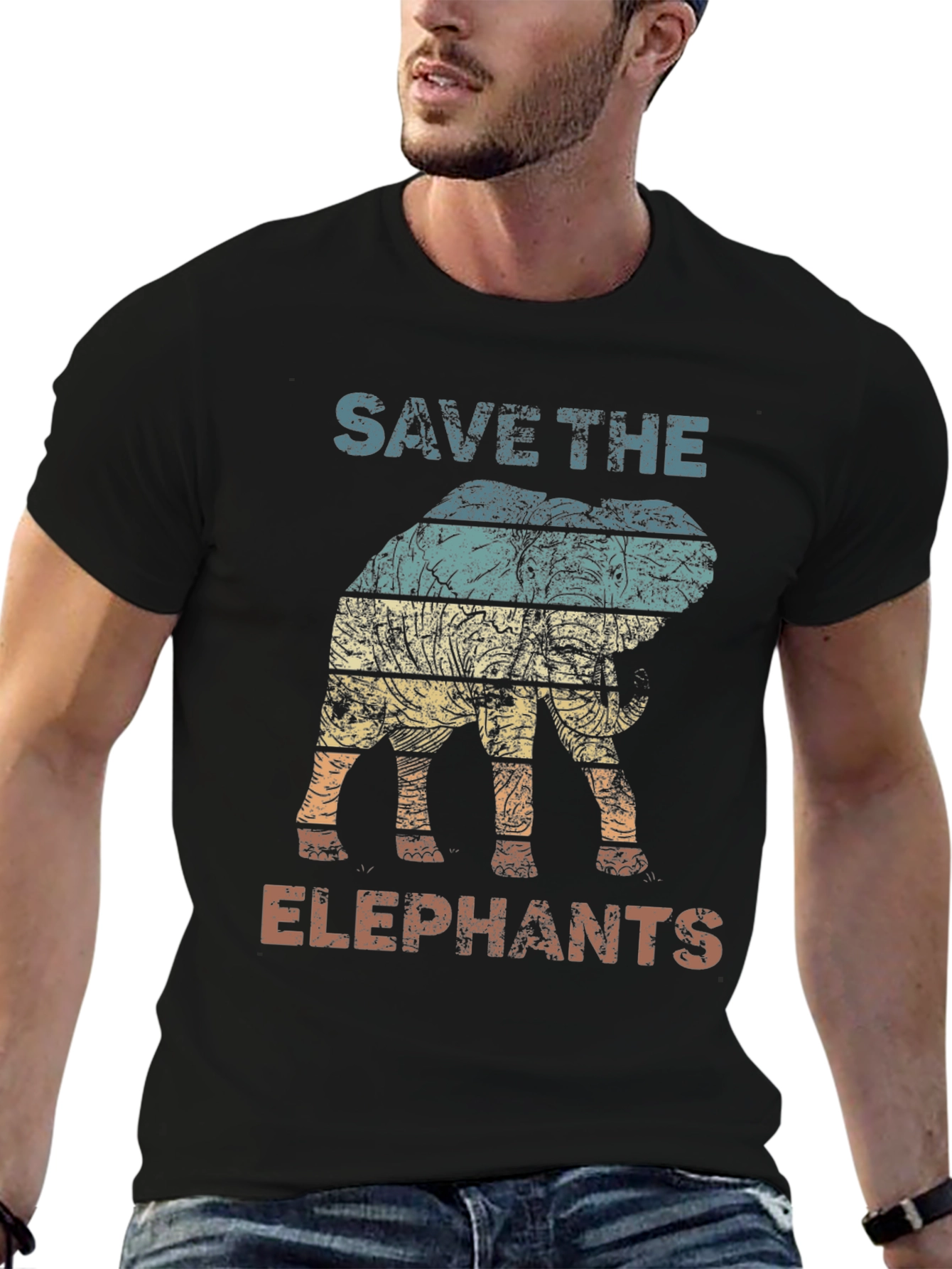 Save the Elephants Graphic Tee - Black