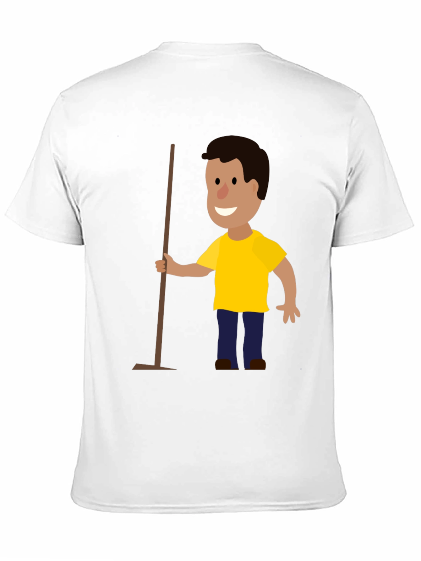 Cartoon Janitor Black T-Shirt