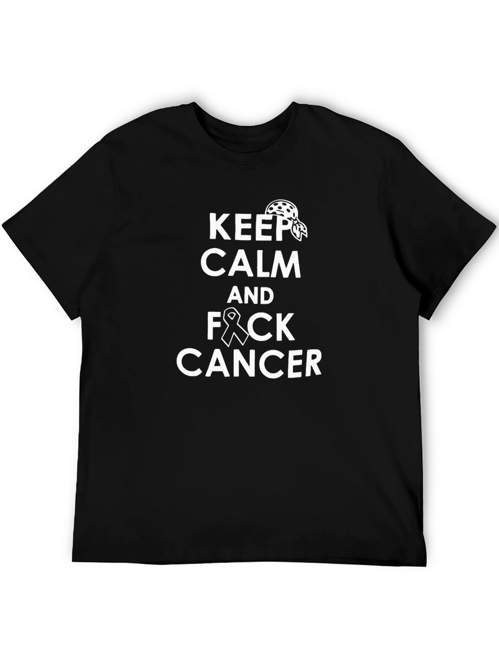 Keep Calm and F*ck Cancer Black Graphic Tee