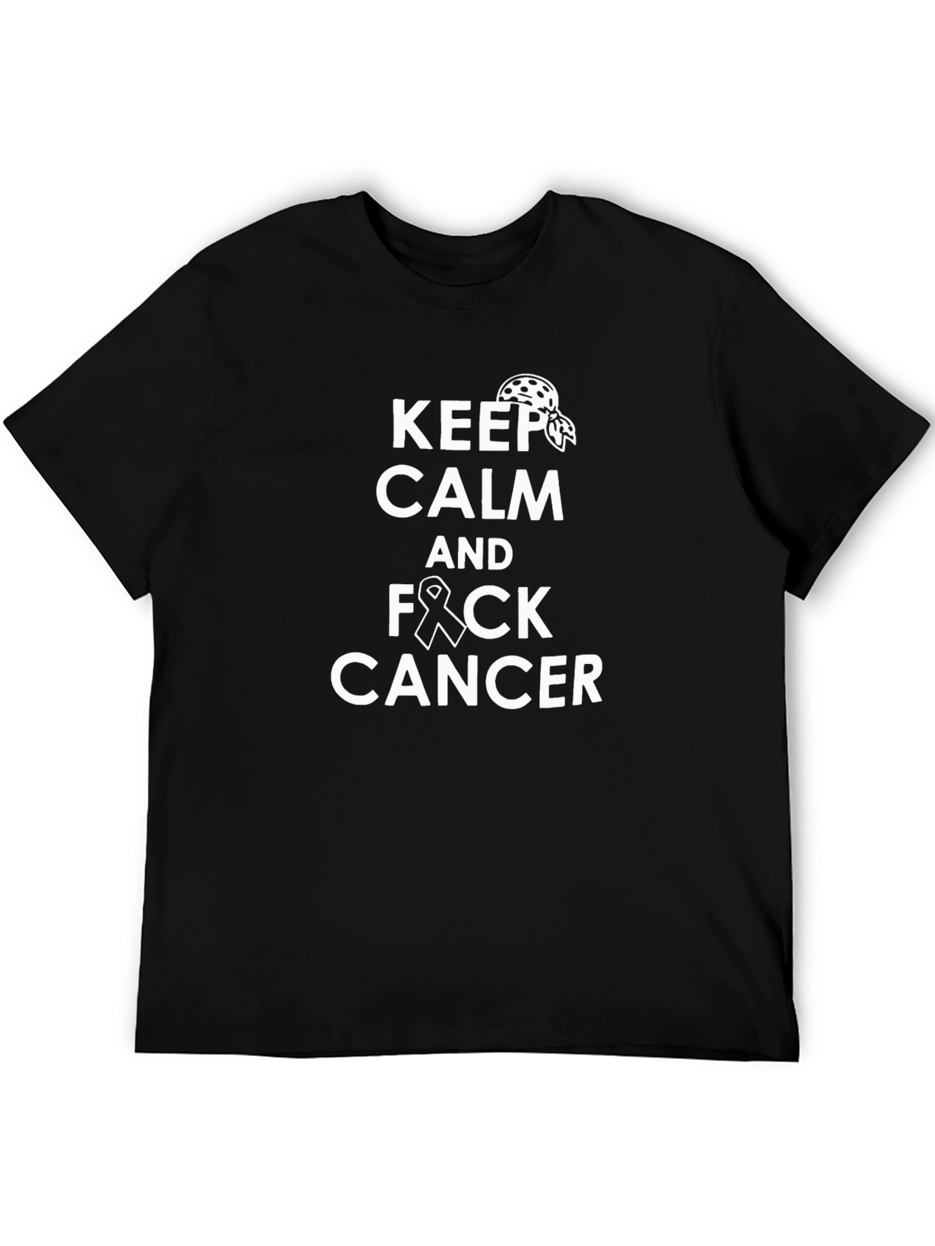 Keep Calm and F*ck Cancer Black Graphic Tee