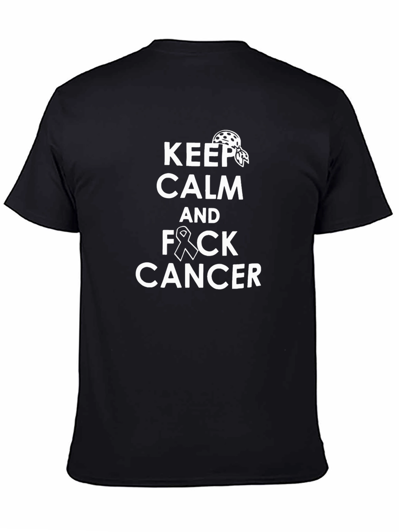 Keep Calm and F*ck Cancer Black Graphic Tee