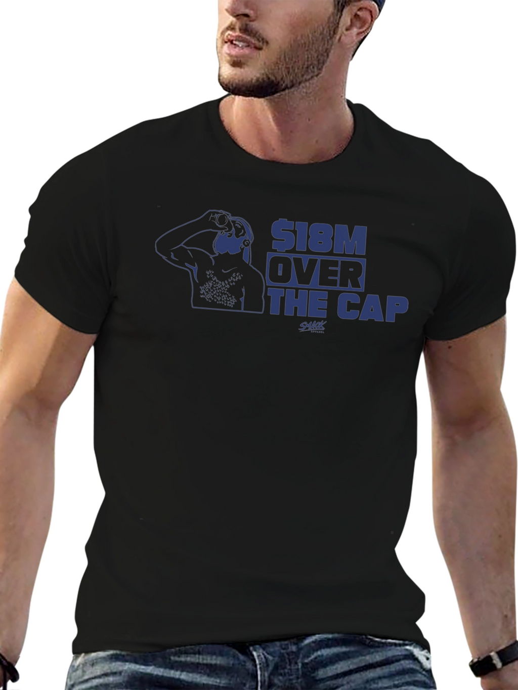 $18M Over The Cap Graphic T-Shirt - Black