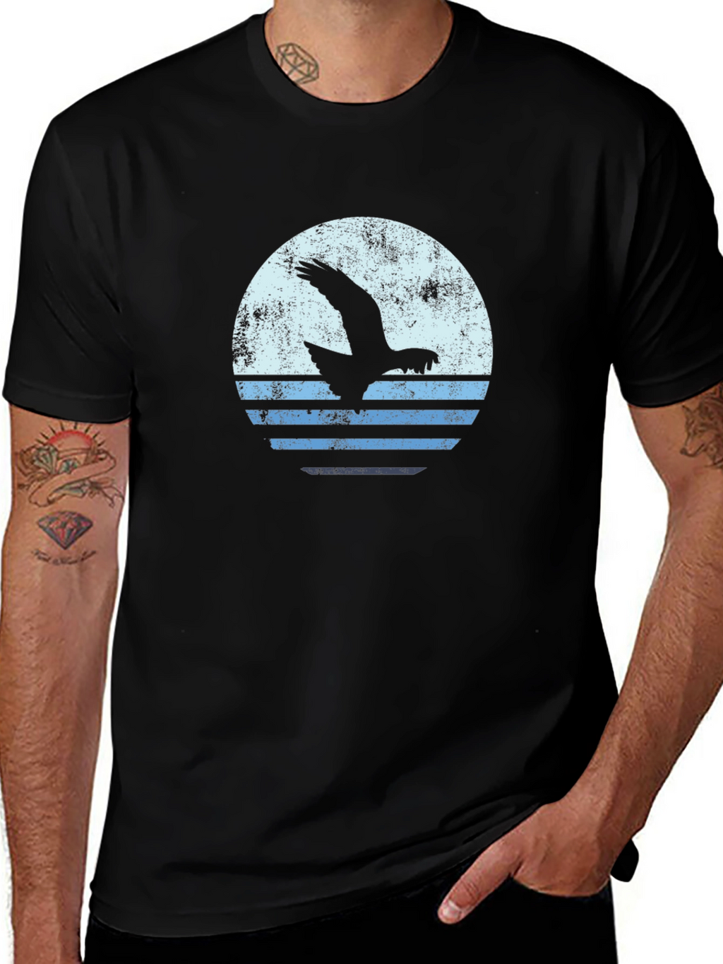 Retro Eagle Sunset Graphic Tee