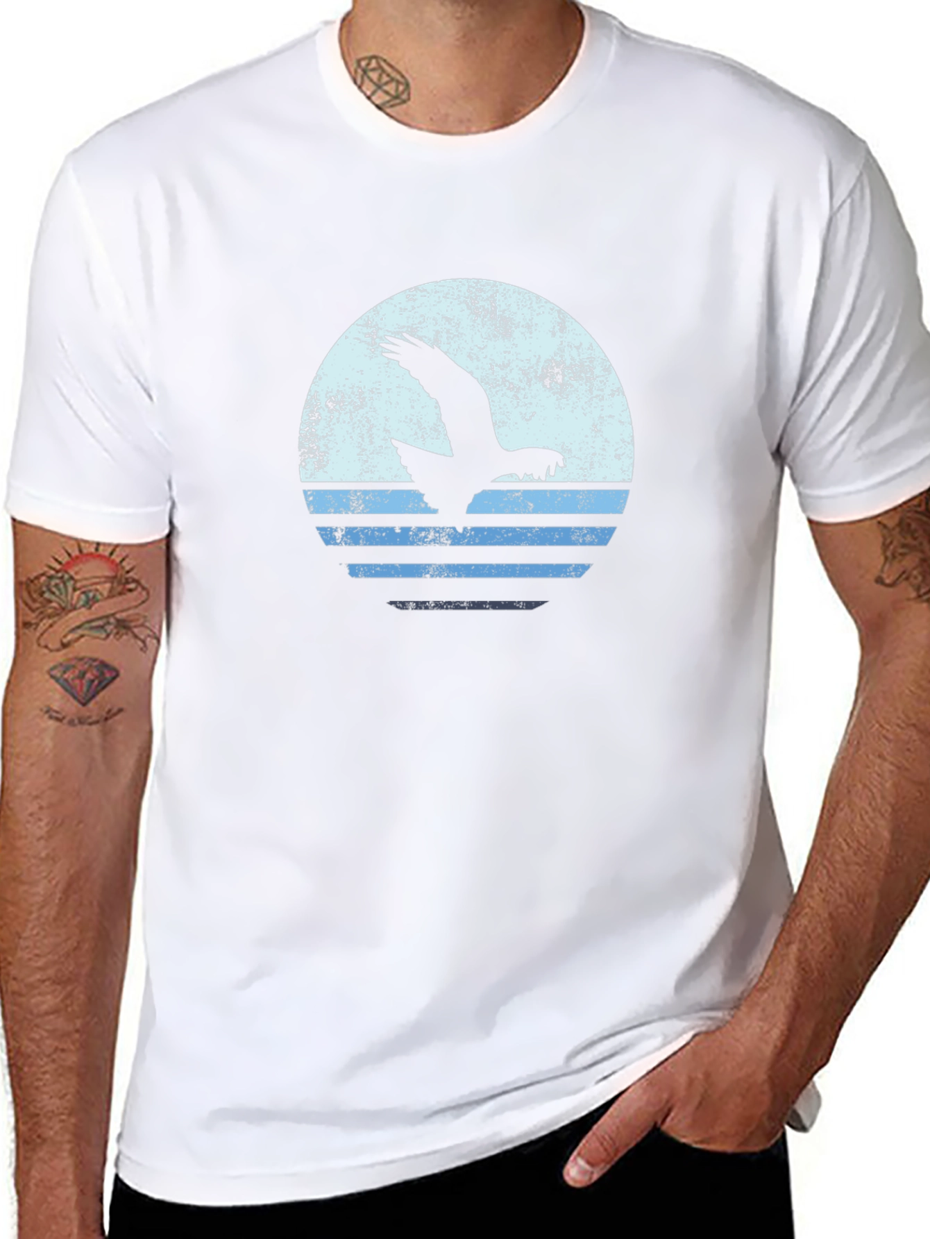 Retro Eagle Sunset Graphic Tee