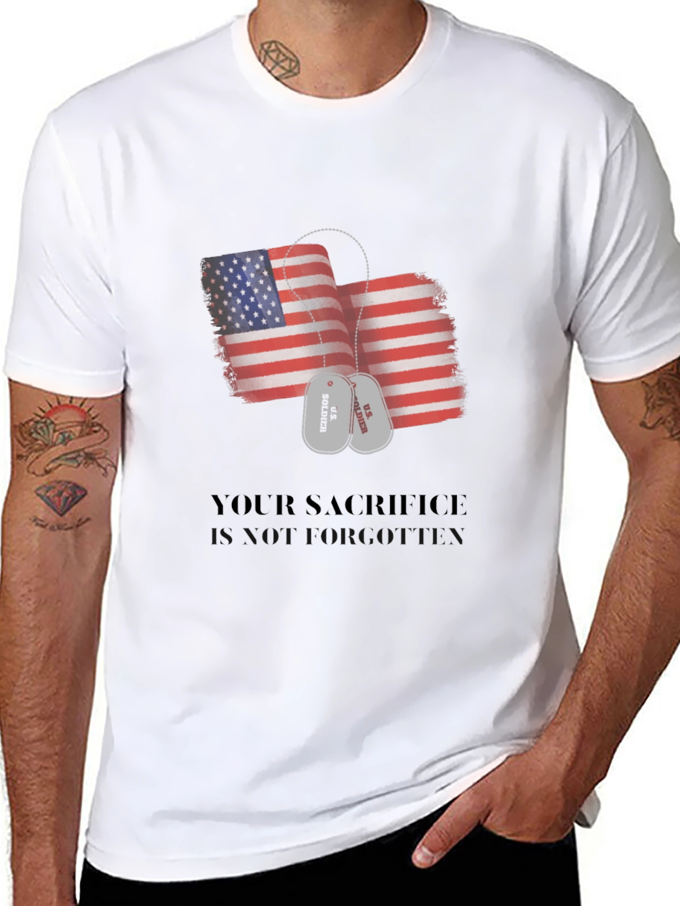 Patriotic Your Sacrifice is Golden Black T-Shirt