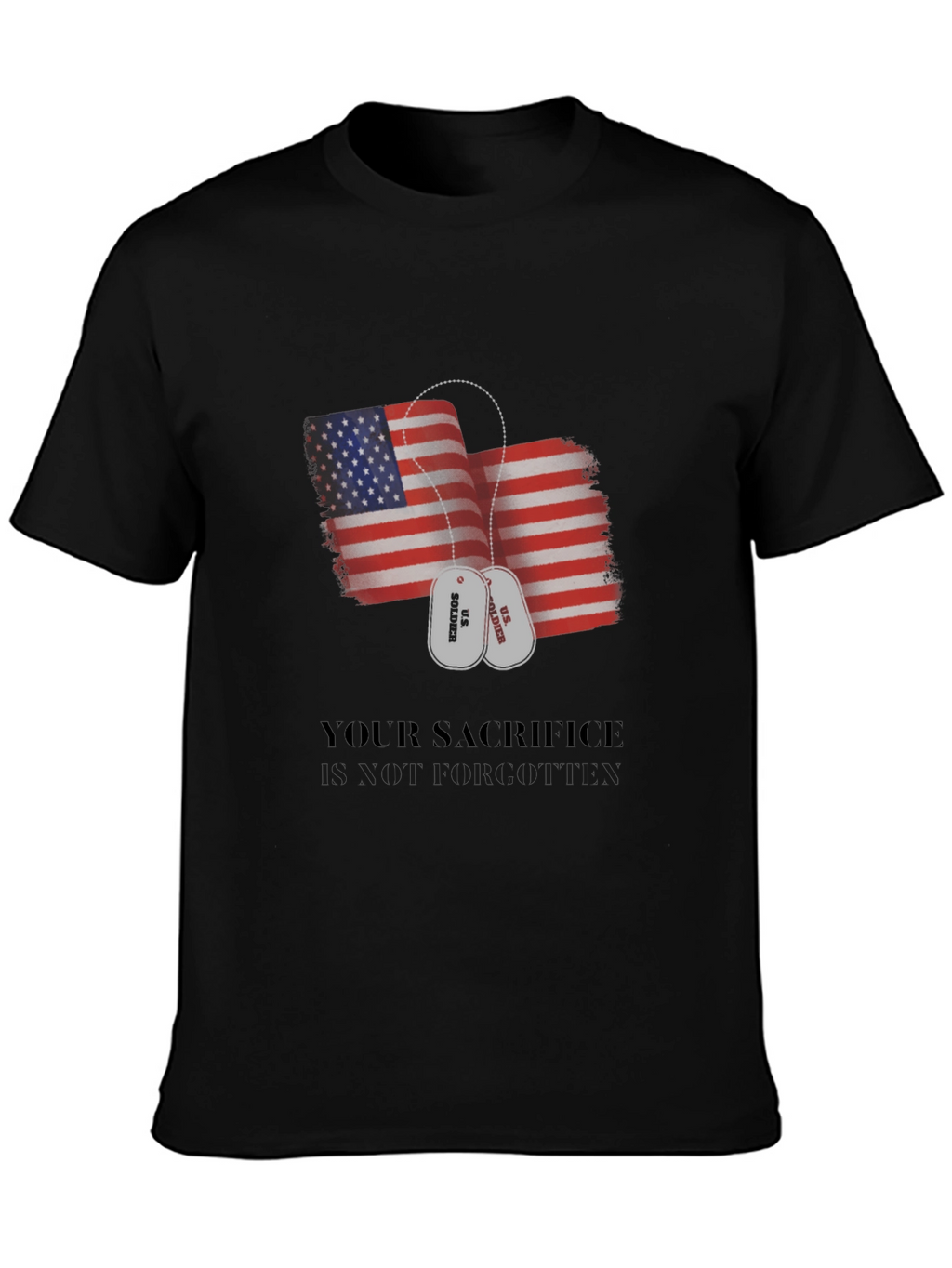 Patriotic Your Sacrifice is Golden Black T-Shirt